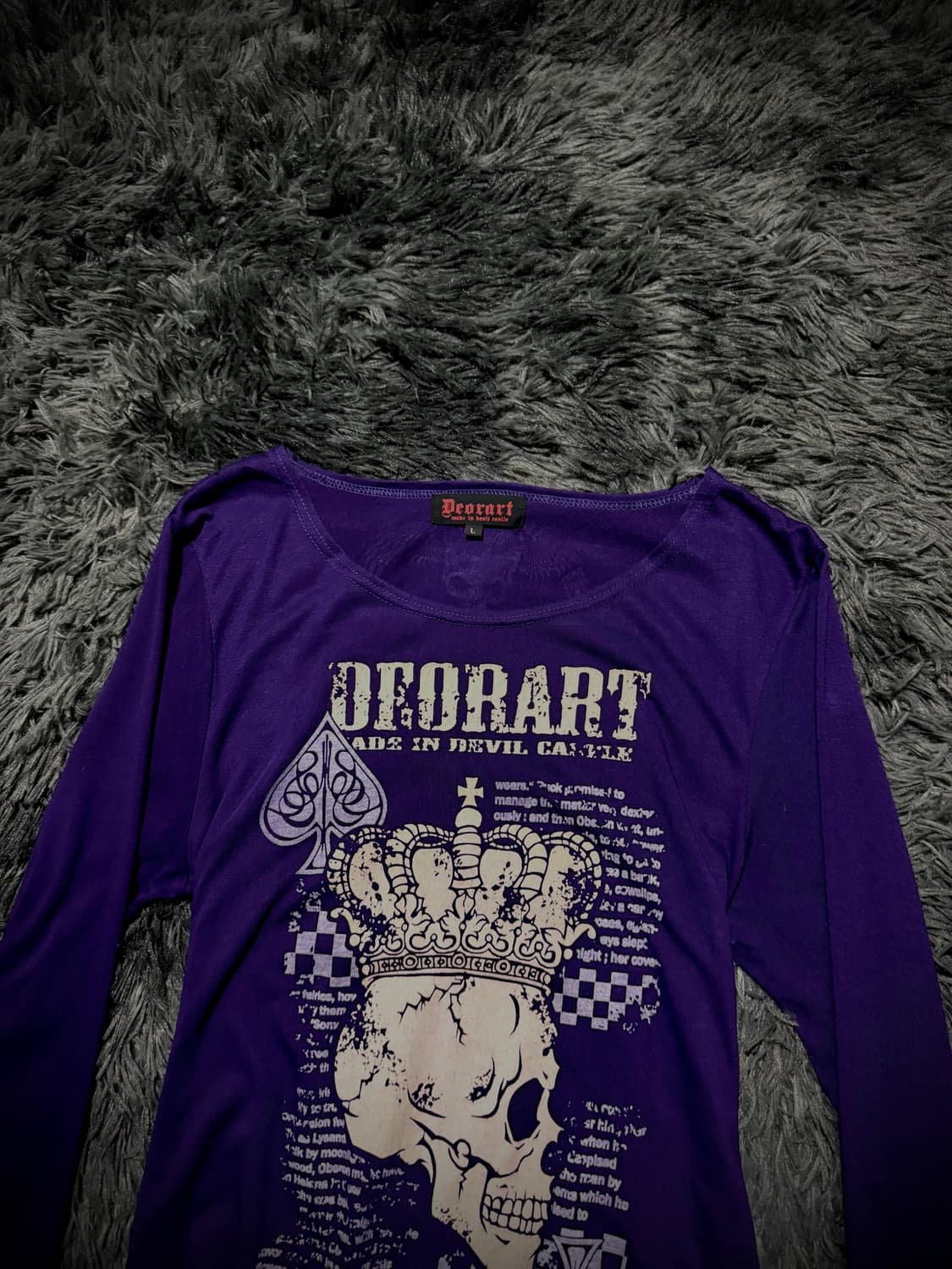 Deorart 스컬 크라운 프린팅 사이드 셔링 롱슬리브 상품이미지3