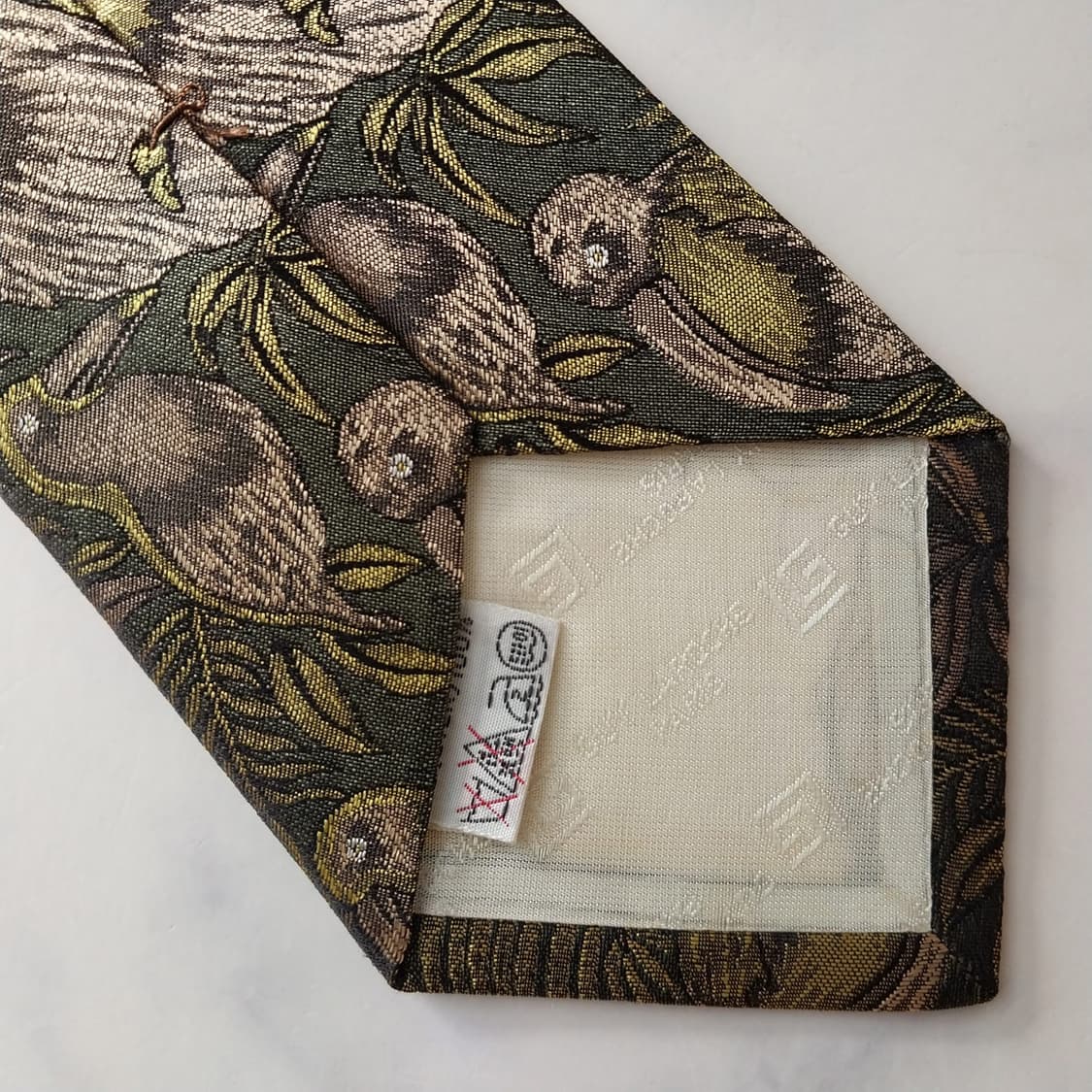 기라로쉬 실크 그린 새 패턴 자카드 넥타이 9.5cm A+등급 K1847 상품이미지9