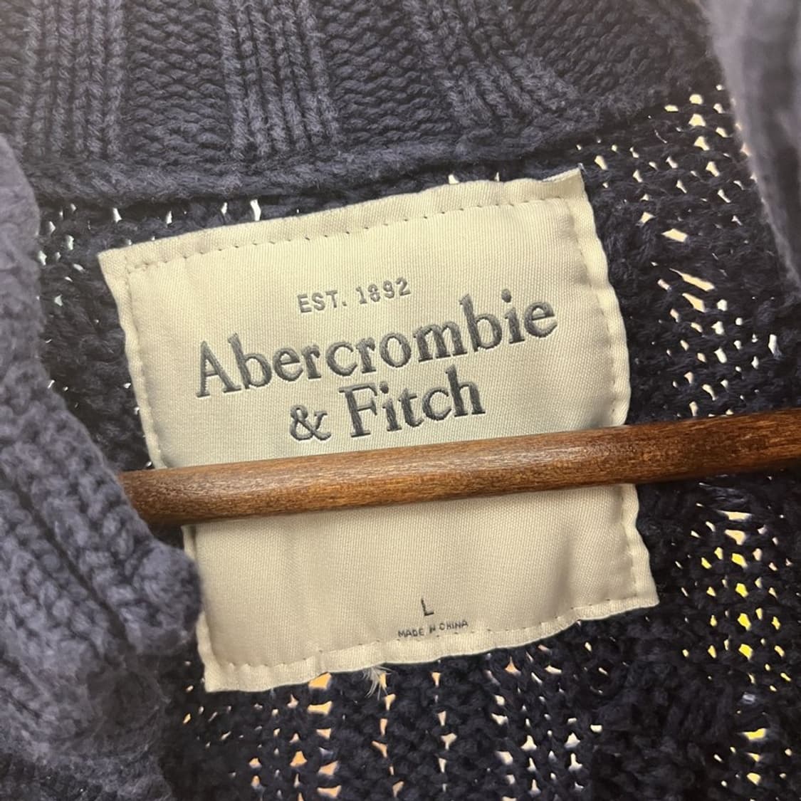 아베크롬비 레트로 빈티지 숄카라 뜨개 버튼 가디건 L C10339 상품이미지5