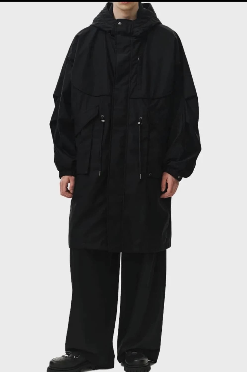 송지오 피쉬테일 롱 야상 블랙 새상품급 판매  상품이미지1