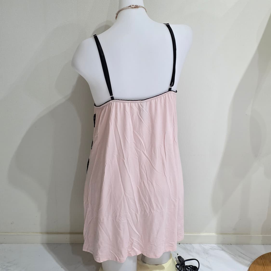 빅토리아시크릿 고전)2012 빈티지 블랙핑크 레이스리본히메갸루 슬립원피스 상품이미지5