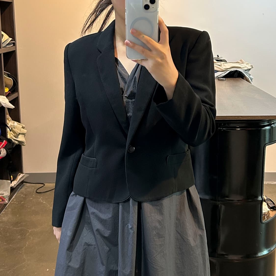 블랙 크롭 자켓 상품이미지2