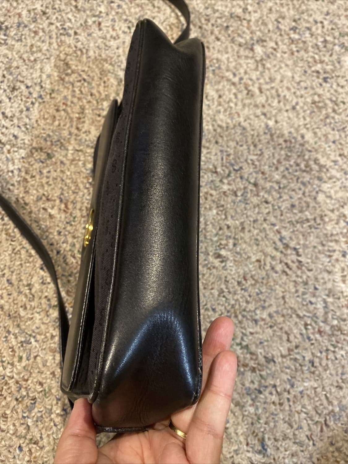 80s 구찌 빈티지 GG 오벌 로고 숄더백 블랙 상품이미지6