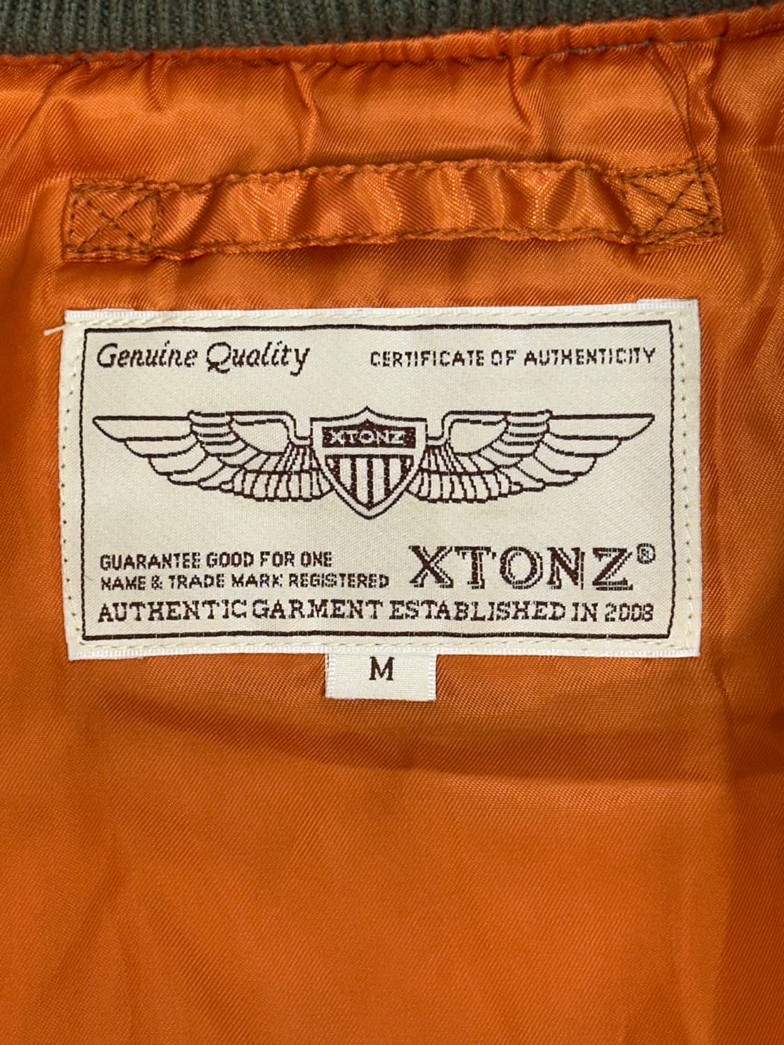 Xtonz 엑스톤즈 항공잠바 카키 ma-1 마원 자켓 M 상품이미지7