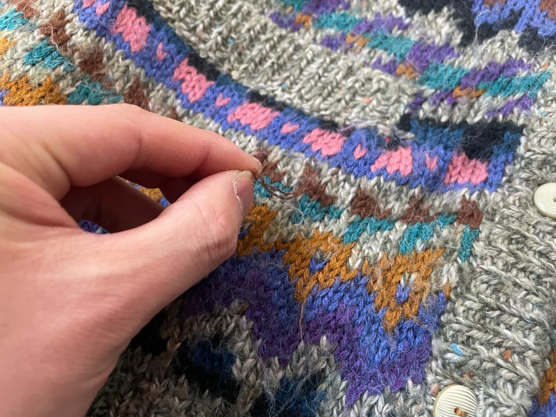 파세리오 멀티컬러 페어아일 패턴 니트 가디건 J03732 상품이미지5