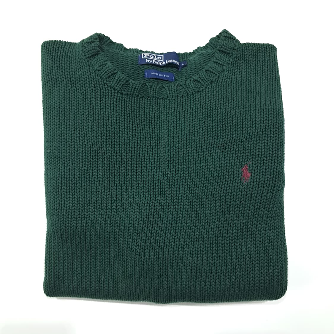 CL044 폴로 코튼 90s블루라벨 헤비웨이트 헌터그린 니트 스웨터 상품이미지7