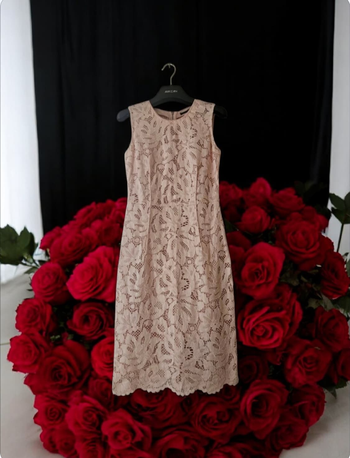 시슬리 핑크 플라워 자수 러블리 민소매 미디원피스 55 상품이미지1