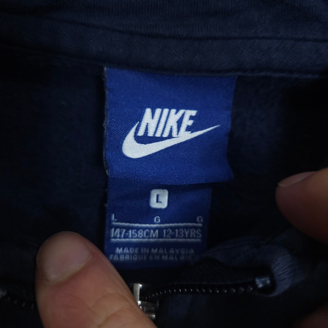 나이키 스우시 후드 집업 네이비 상품이미지4