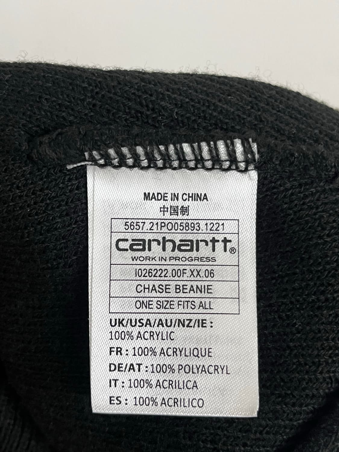 칼하트 WIP 체이스 블랙 비니 상품이미지2