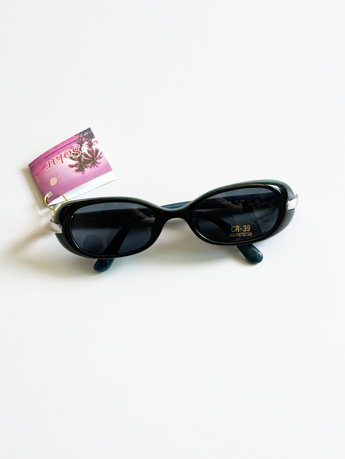 90s SOLAR 블랙 오벌 프레임 빈티지 선글라스 상품이미지2