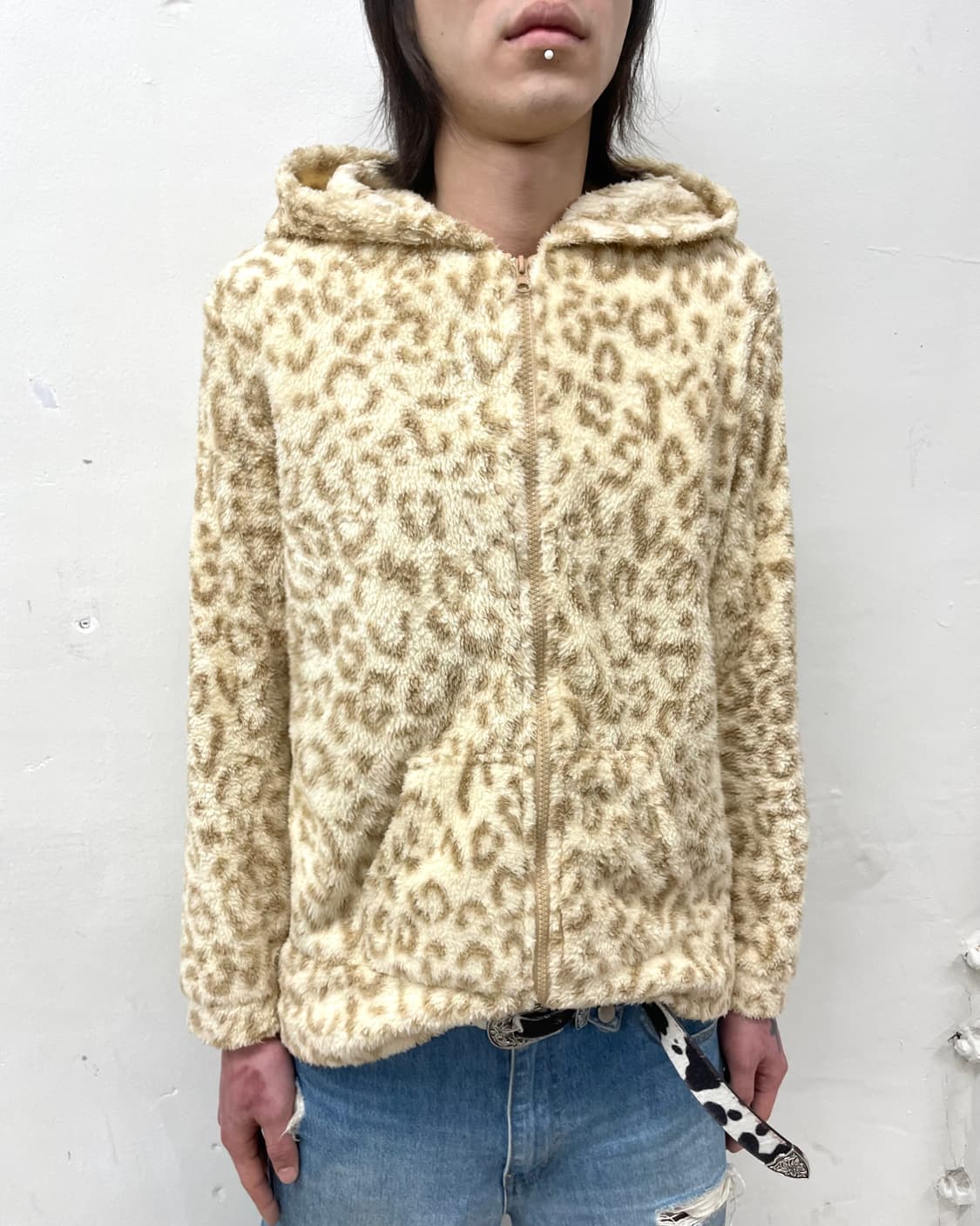 Leopard Ear Hoodie Hoodie Zip-Up  상품이미지3