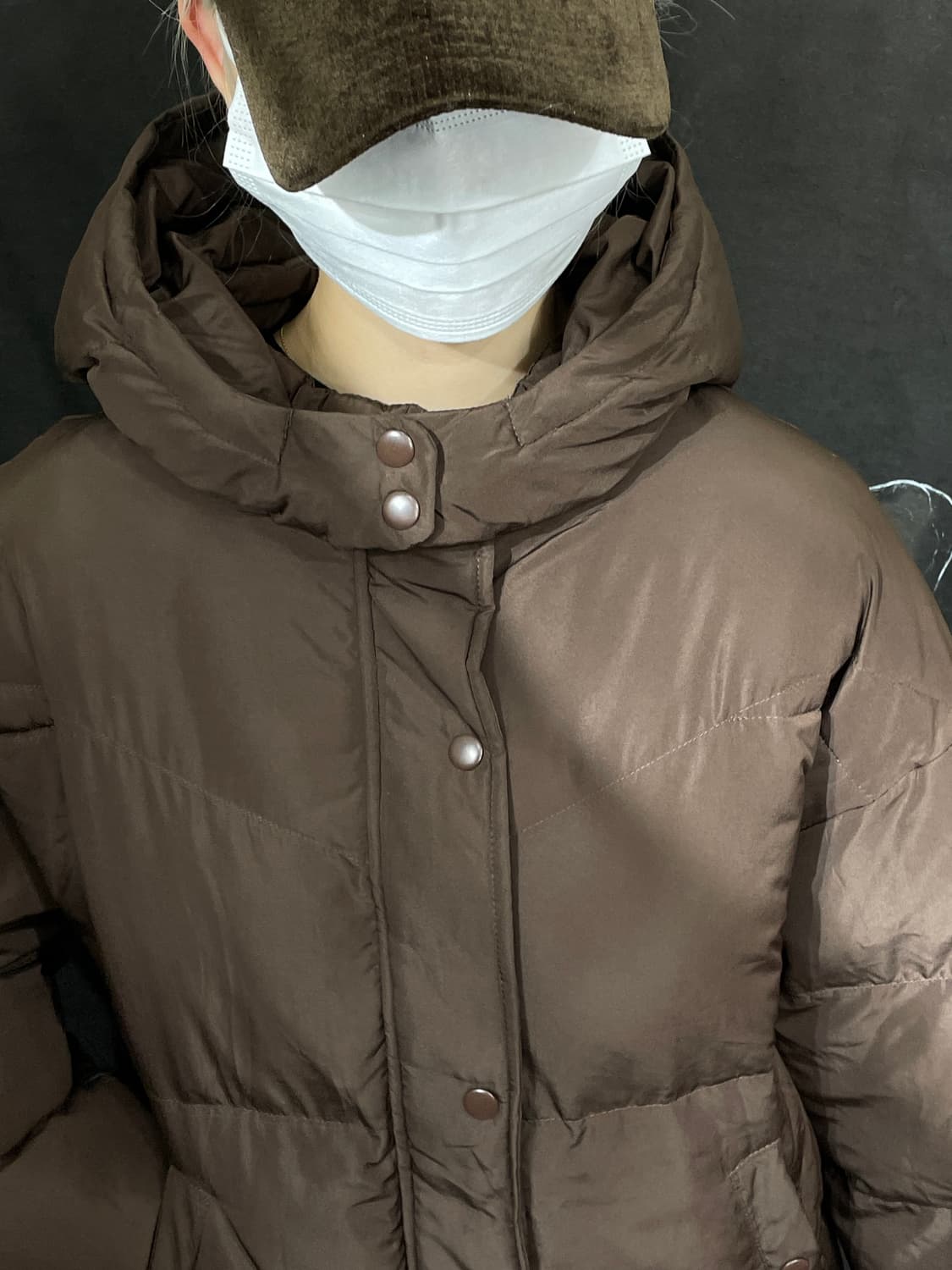 일본빈티지 Retrogirl 브라운 크롭 후드 패딩 M 상품이미지6