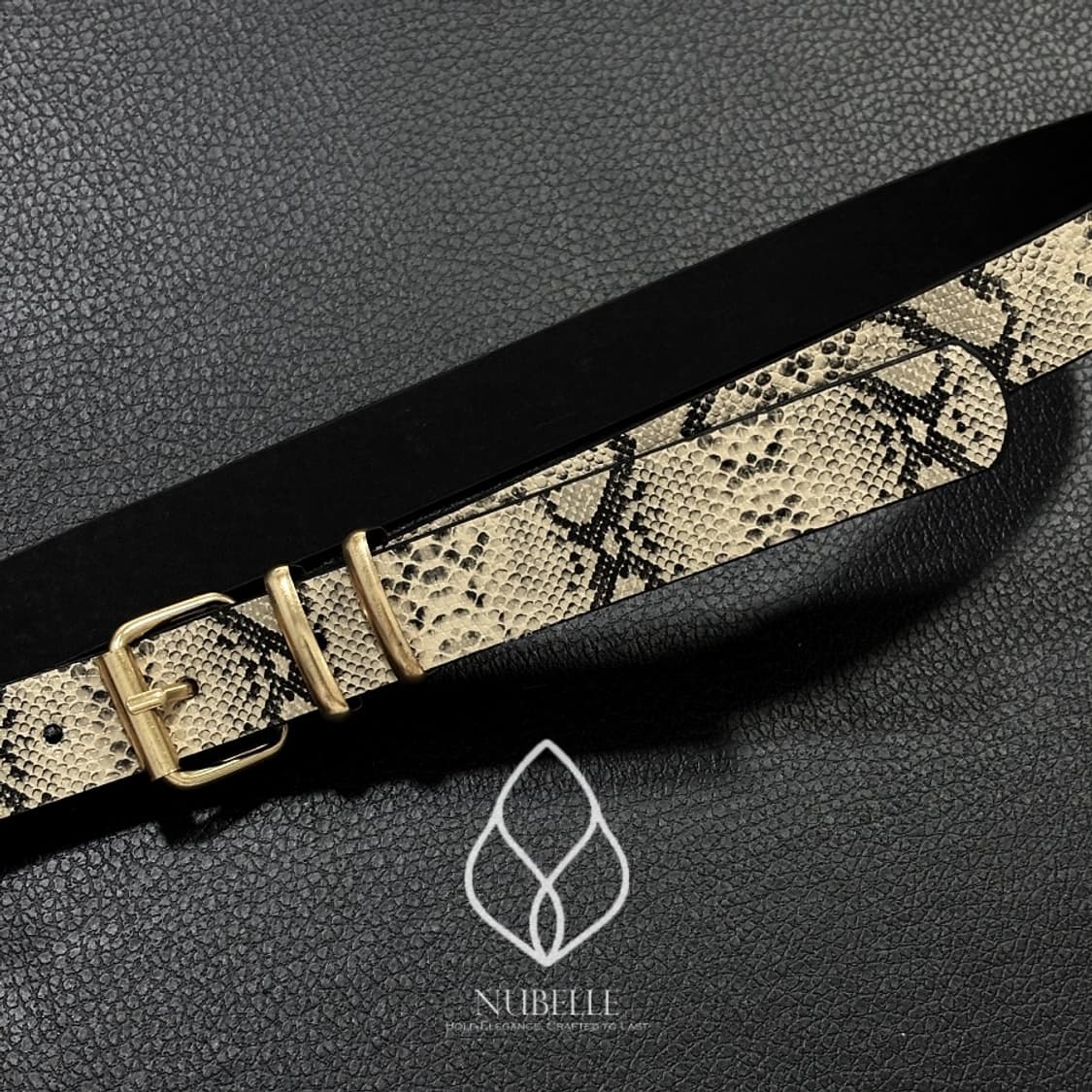 🌗 Snake printed belt / 파이톤 뱀피 프린팅 벨트 상품이미지7