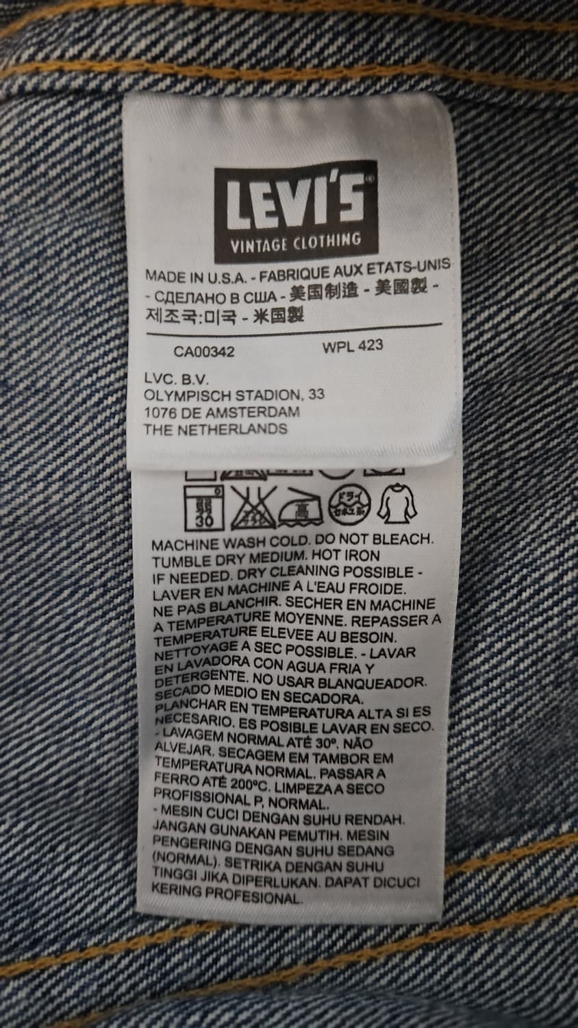 리바이스 LVC 1970's 타입3 트레커 자켓 38 S 상품이미지7