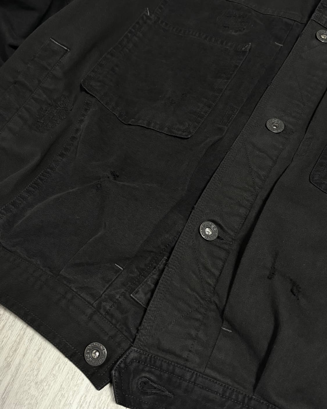 [2]폴리테루 사시코 트러커 자켓 블랙 상품이미지8