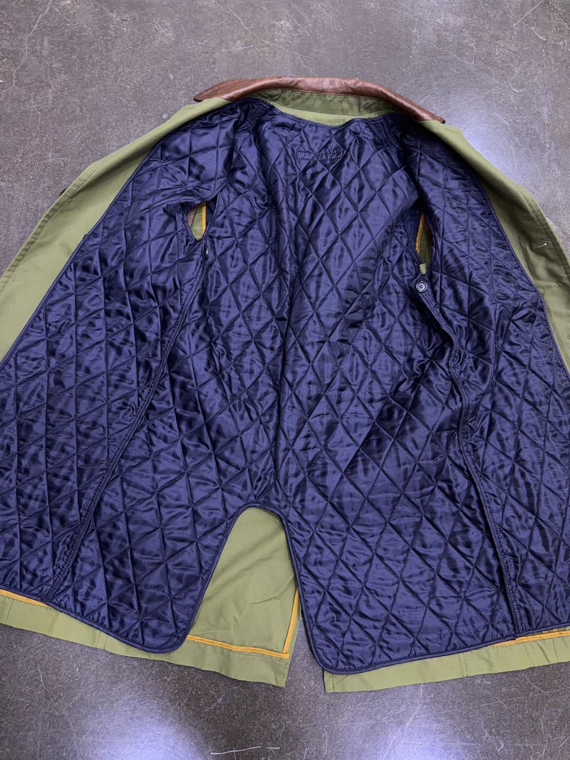 시스템옴므 양가죽 배색 싱글 트렌치코트 올리브 95 상품이미지7