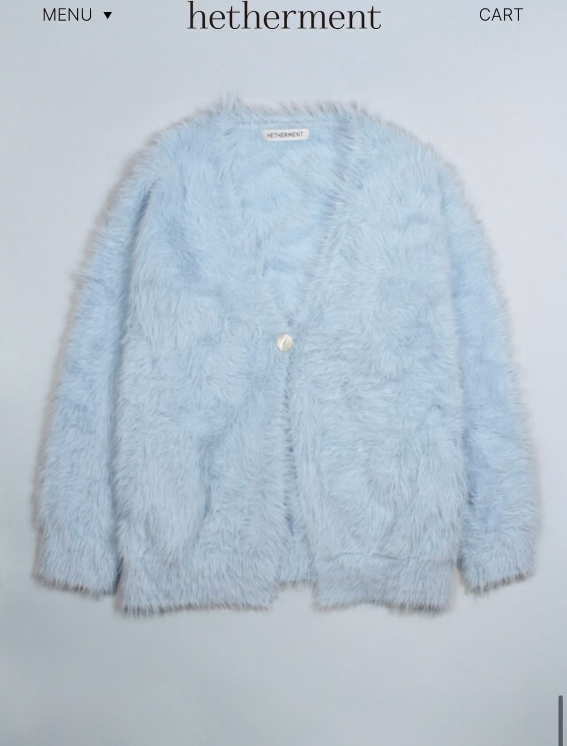 헤더먼트 테디 롱가디건 아이스블루 상품이미지1