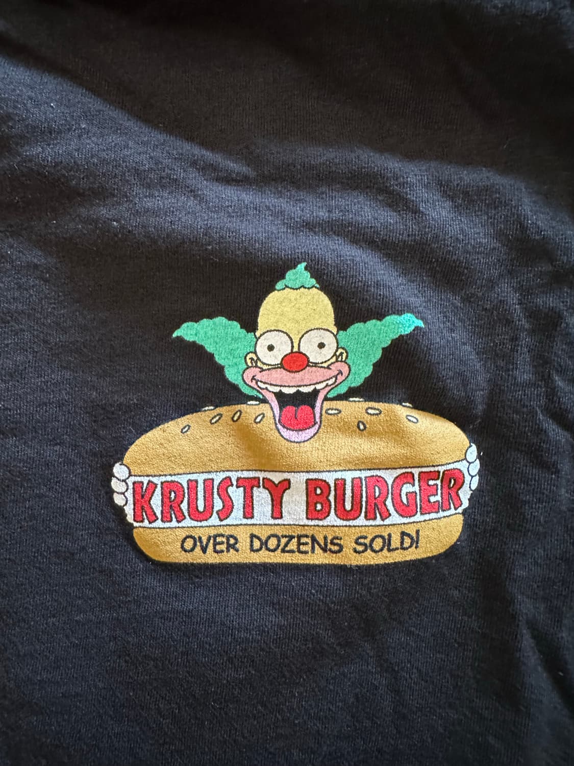 THE SIMPSONS '크러스티 버거' 양면 로고 블랙 티셔츠 - L 상품이미지3
