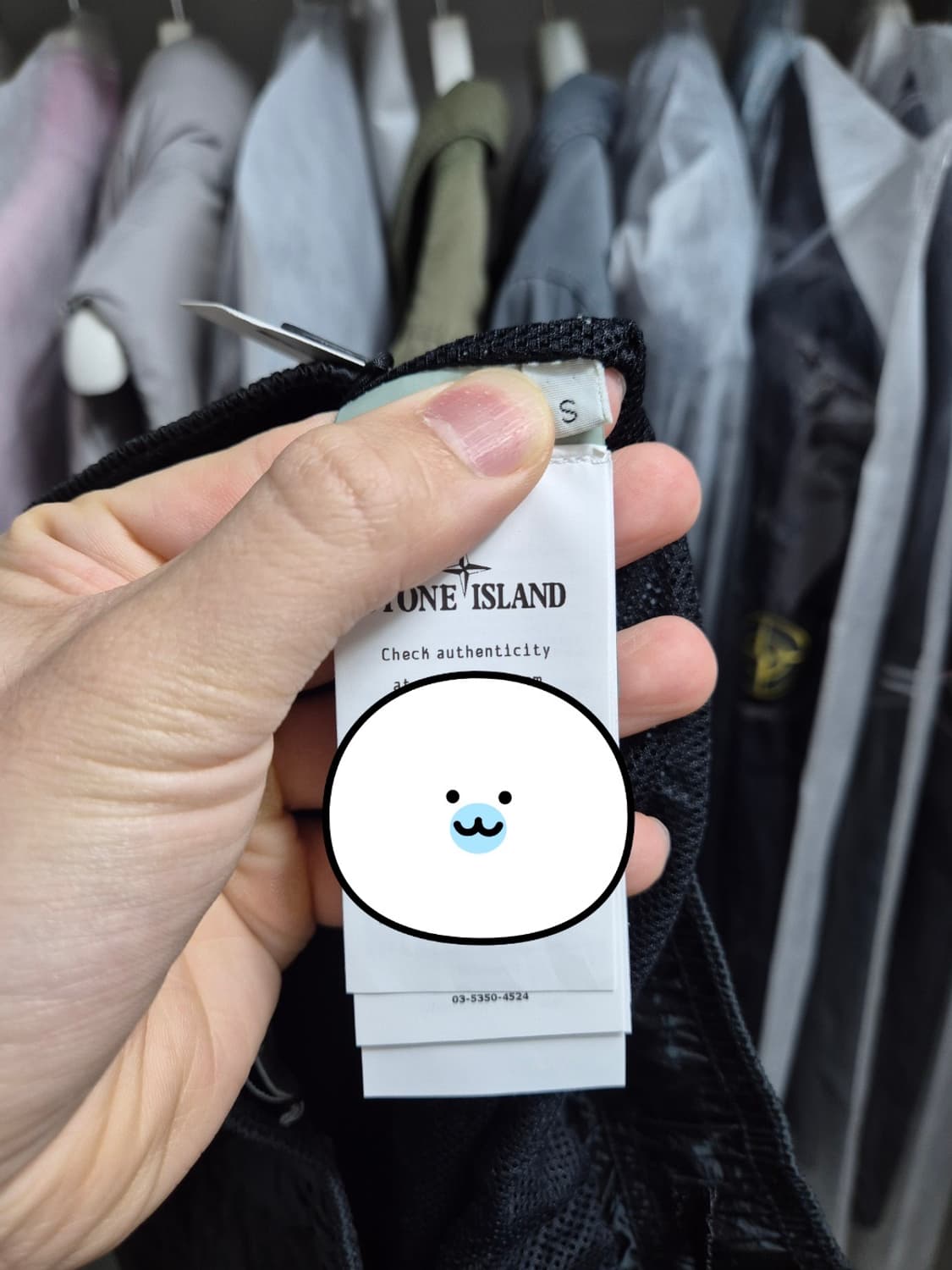 미시착 새상품 S-28,30 스톤아일랜드 메탈나일론 반바지 블랙 상품이미지3