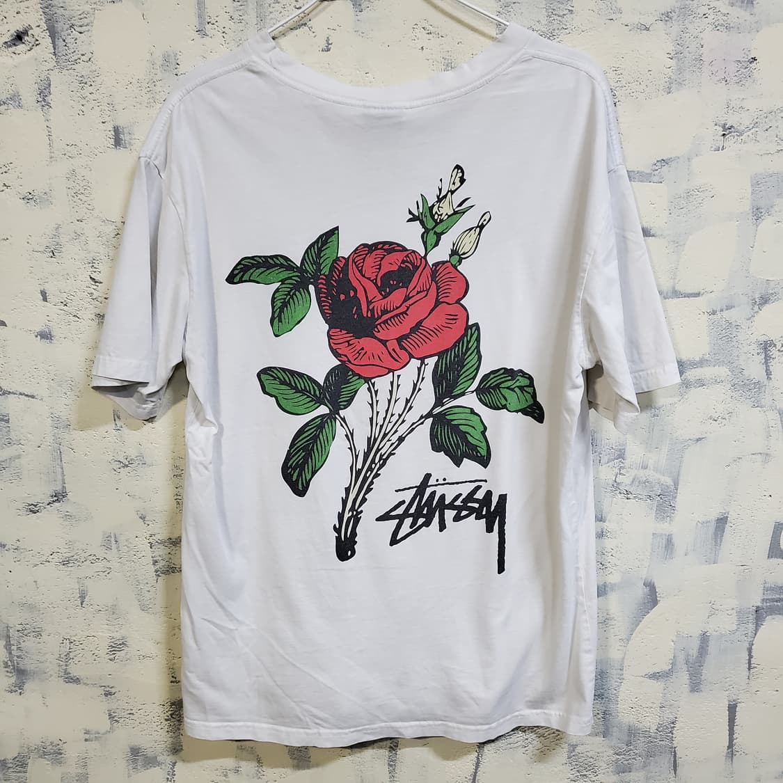 스투시 로즈 프린팅 반팔 티셔츠 화이트  상품이미지2