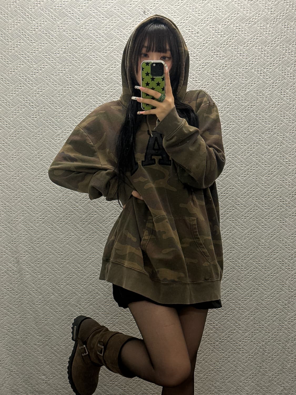 갭 빈티지 Y2K 00's 스트릿 펑크 카모플라주 후드티 K0168 상품이미지1