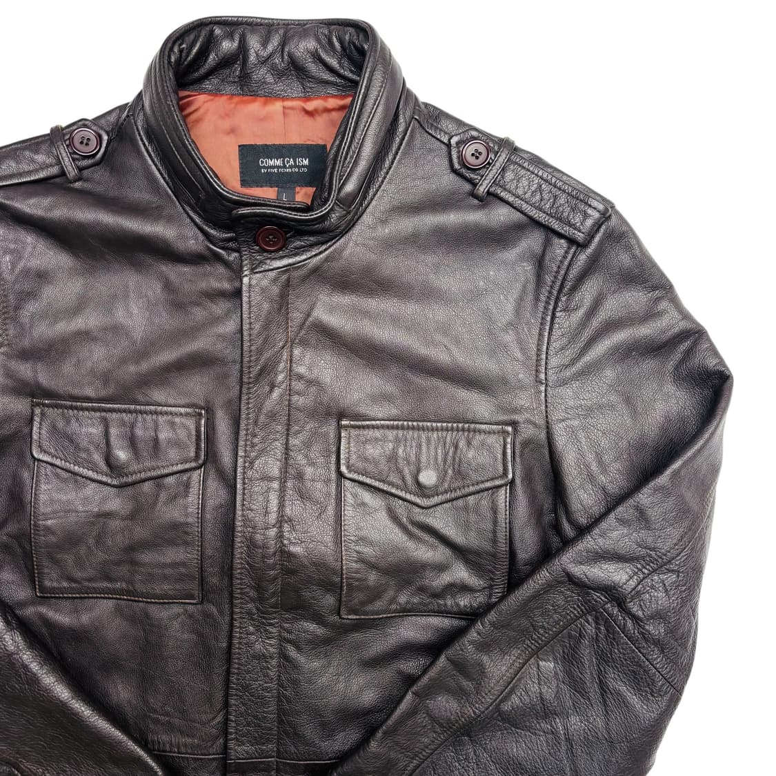 콤사 이즘 브라운 램스킨 레더 자켓 L 상품이미지2