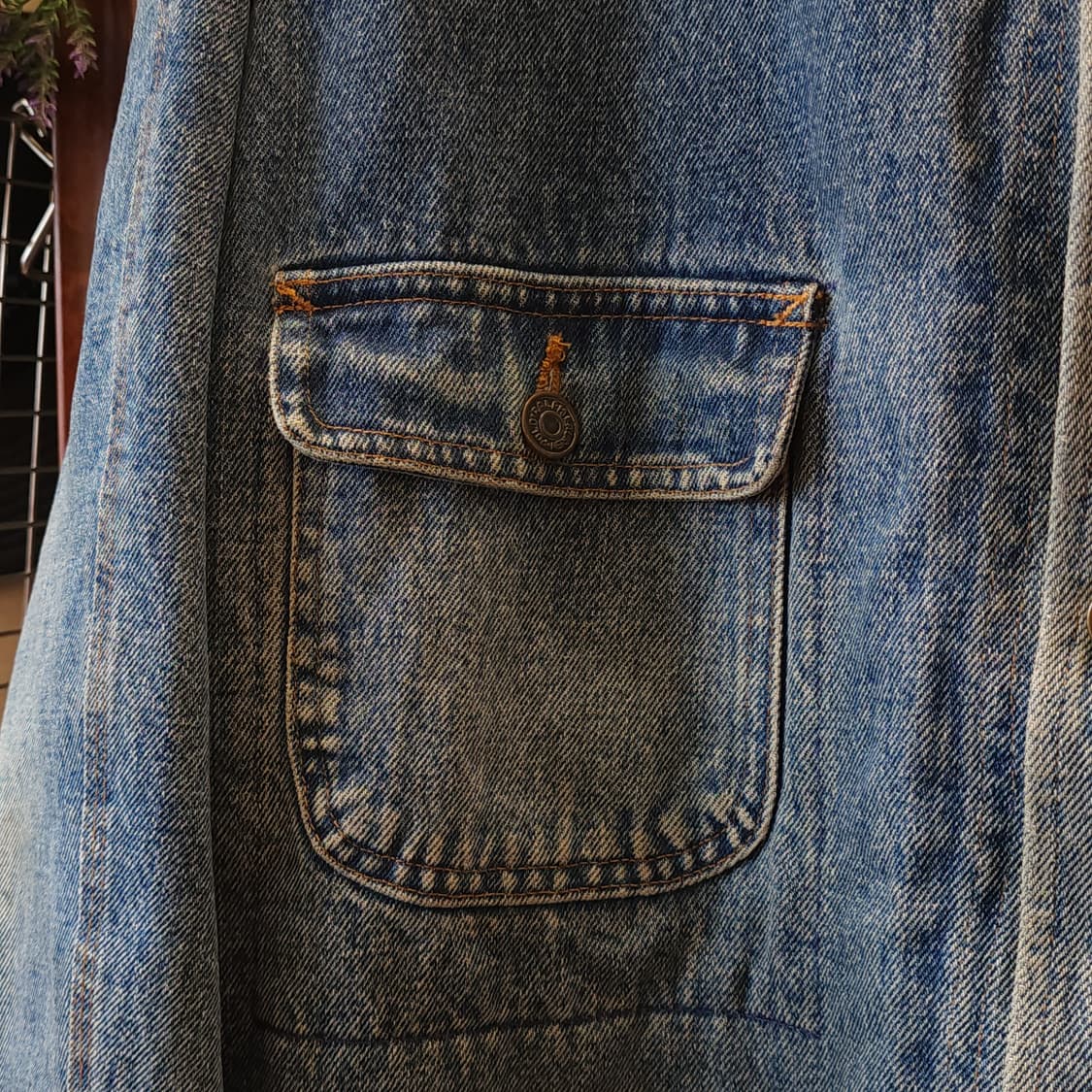 90s 폴로 컨트리 초어자켓 블랭킷 라이닝 데님 헌팅자켓 L 상품이미지7