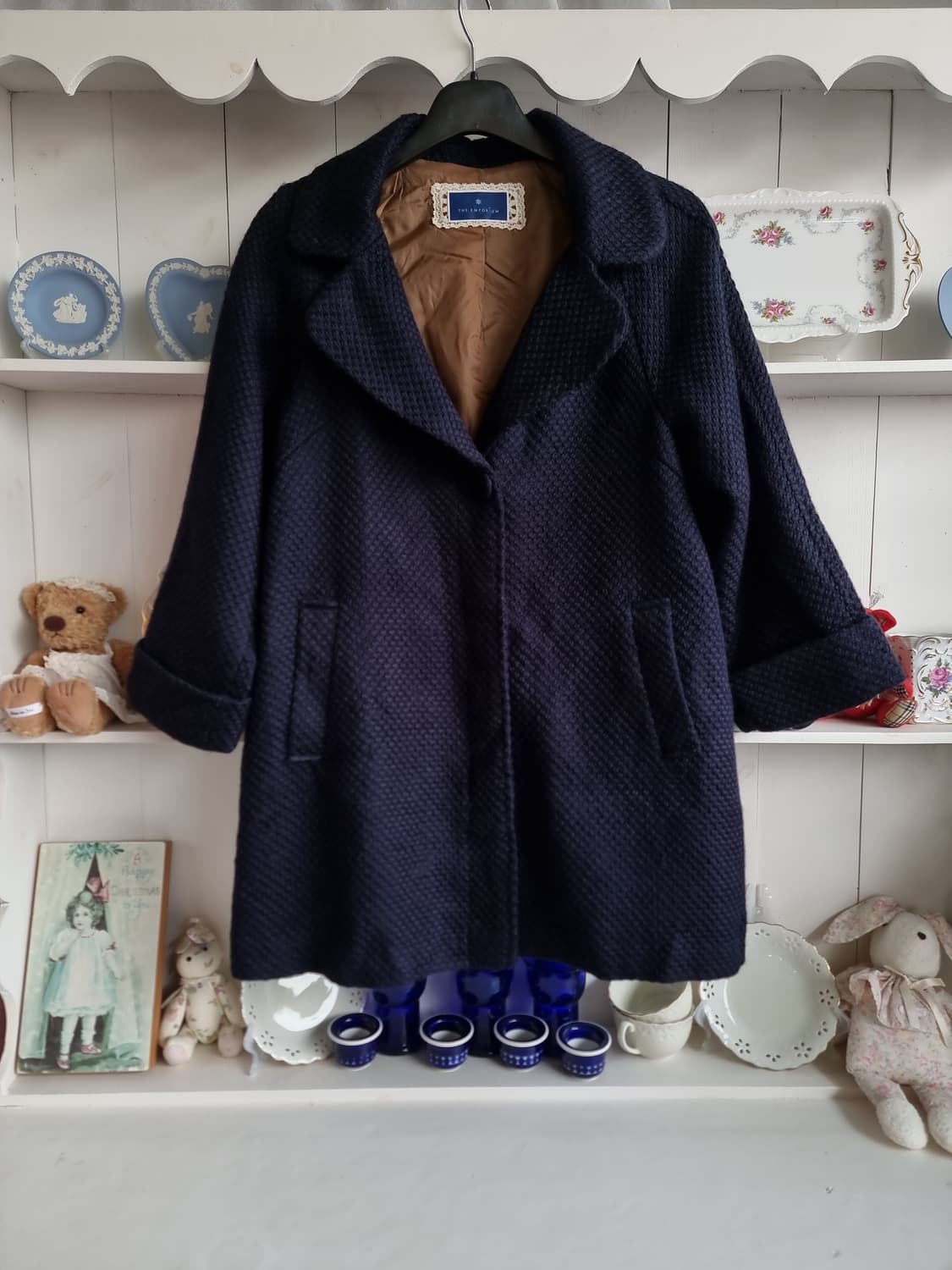 네이비 모직 코트 상품이미지1