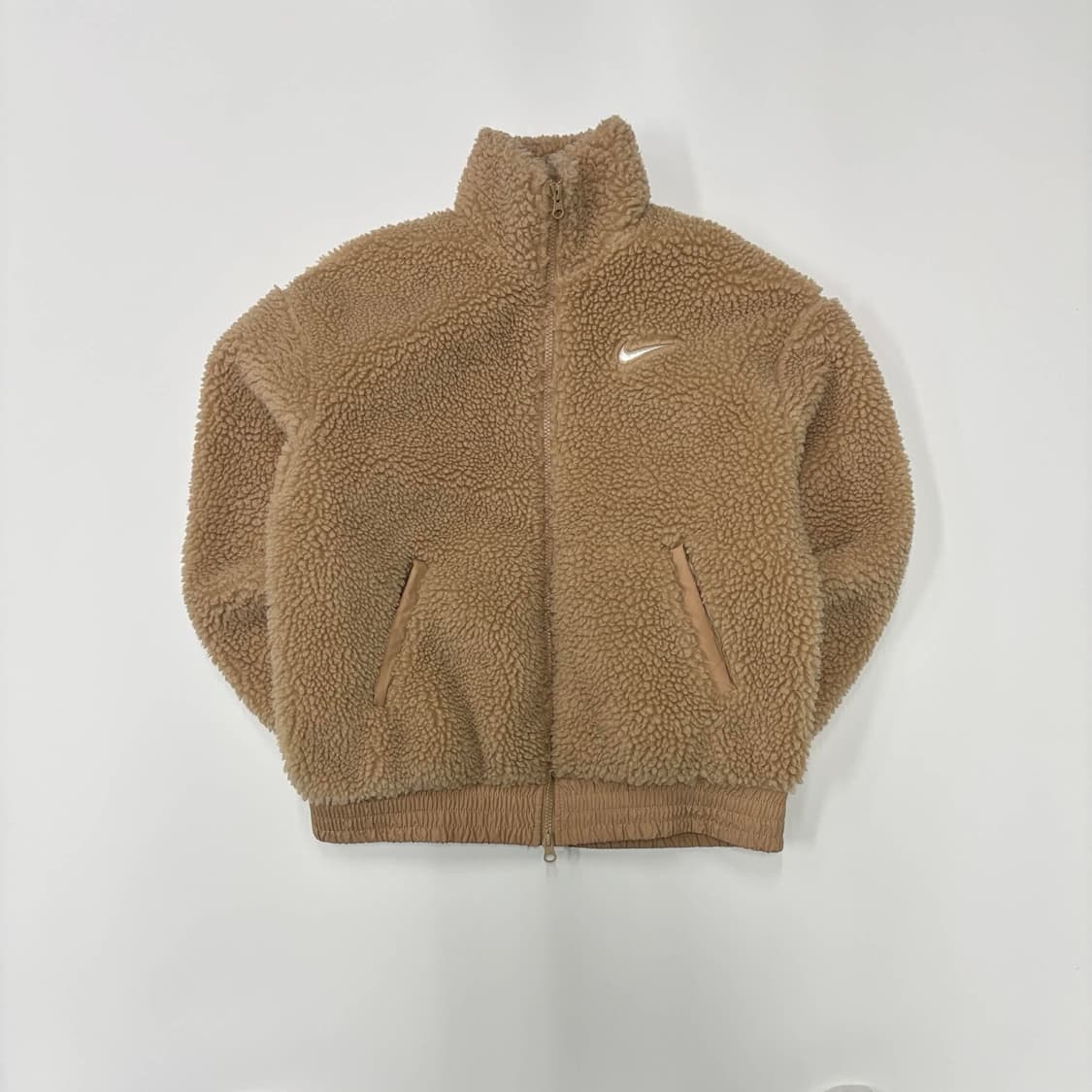 나이키 신형 베이지 플리스 걸즈 자켓 쉐르파 양털 후리스 희귀져지(S) 상품이미지3