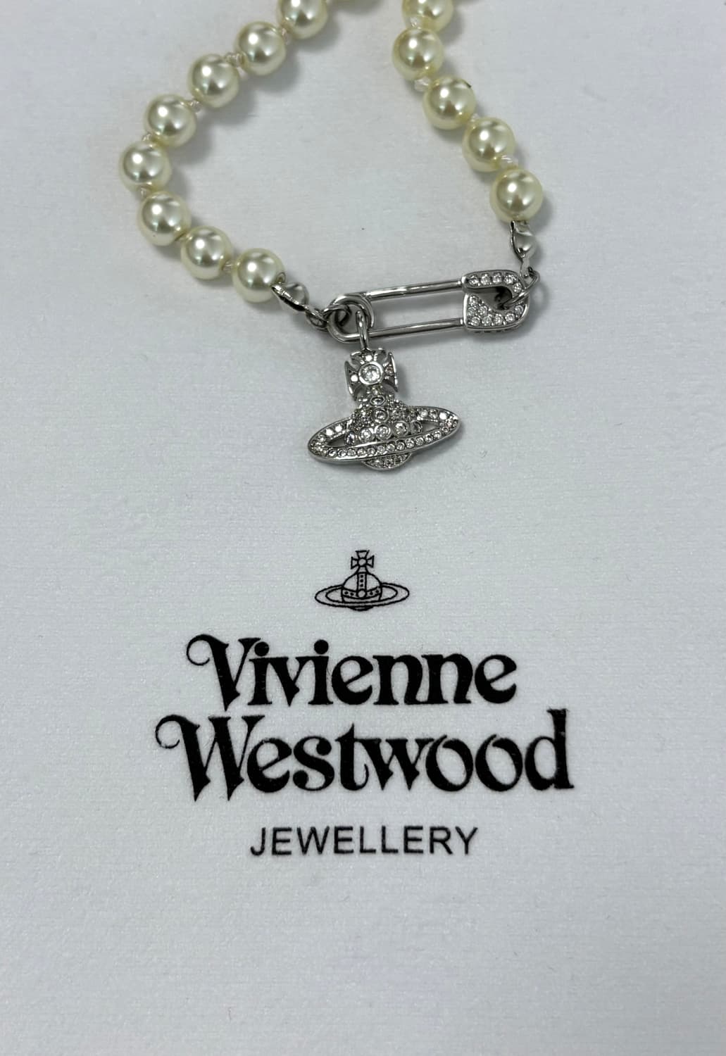 비비안웨스트우드 아카이브 세이프티핀 펄 초커 상품이미지1