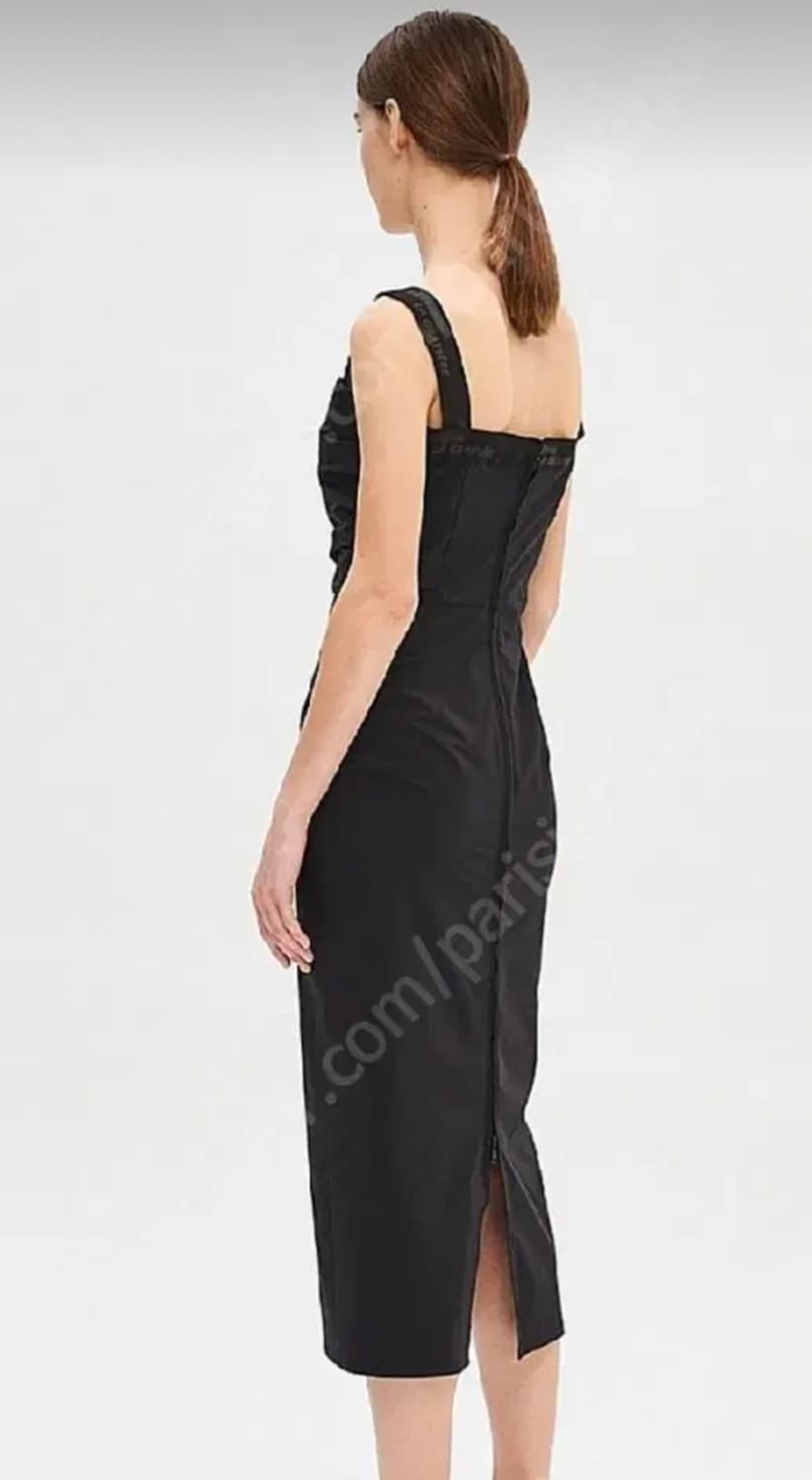 타임 포스트모던  블랙컬러  레터링 원피스 44size   상품이미지9