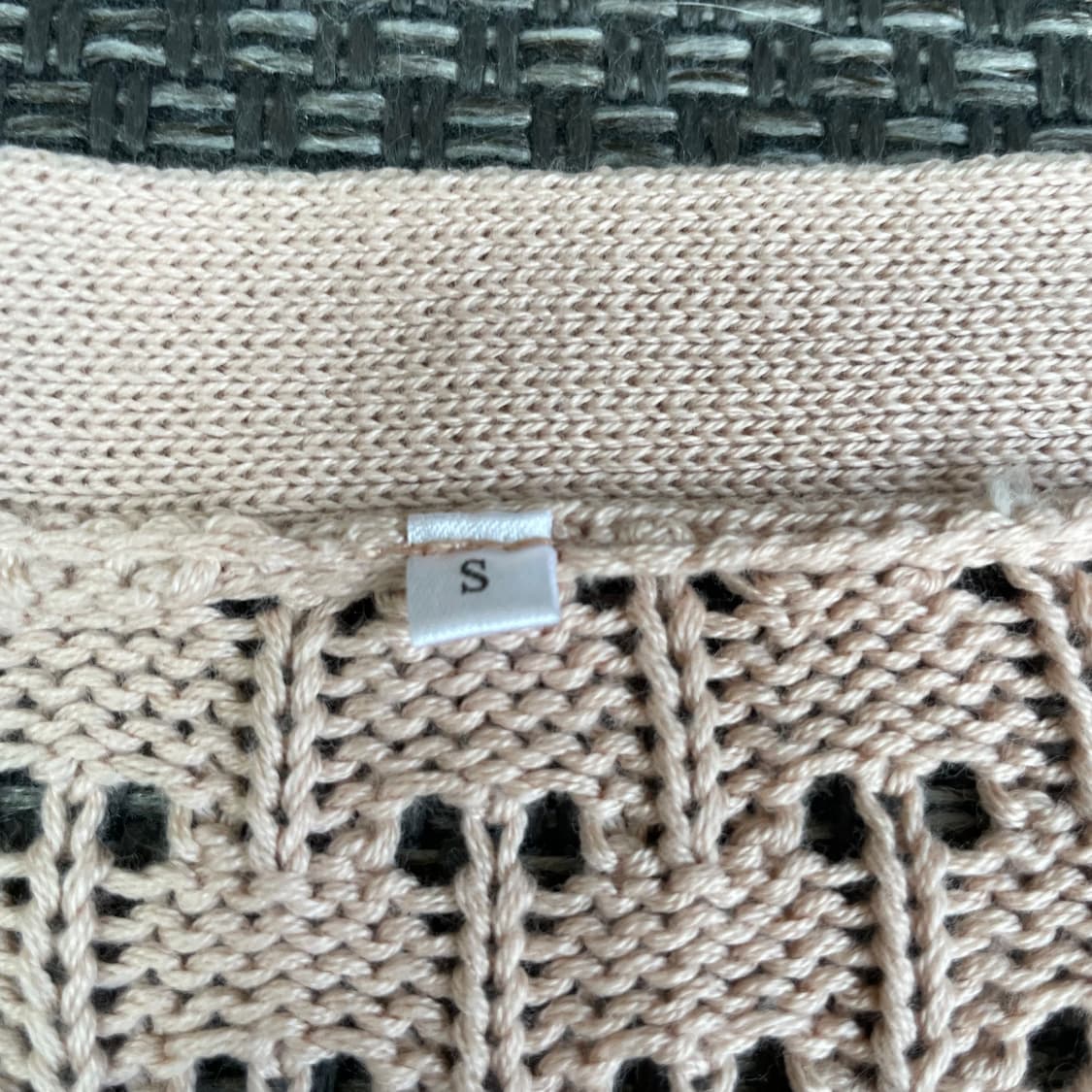 JPN 아크릴 코튼 크로쉐 니트 가디건 S 상품이미지4