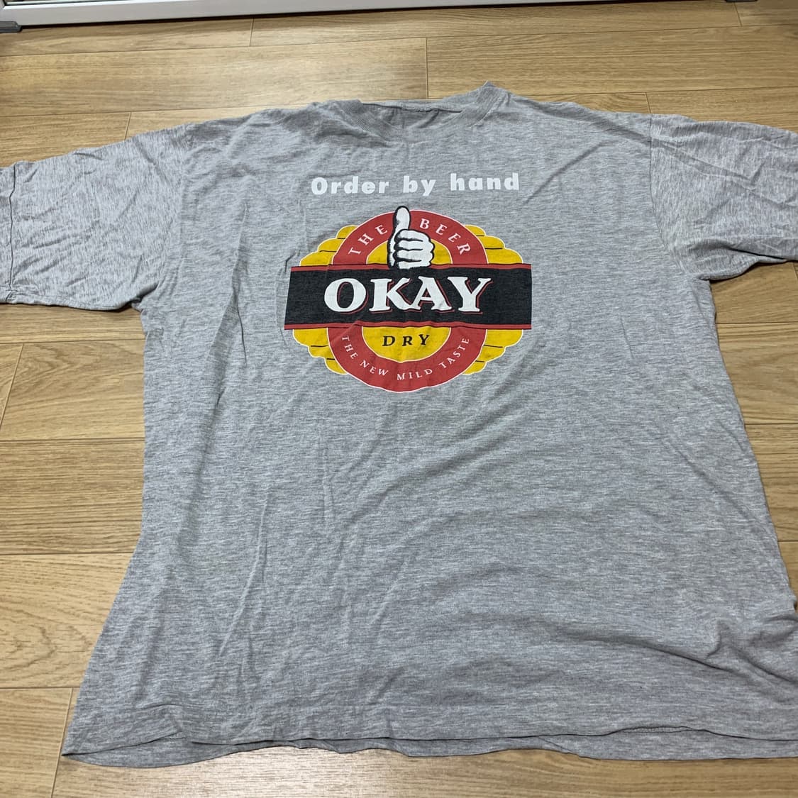 XL) 90s 싱글스티치 OKAY DRY 맥주 양면 빅로고 빈티지 티셔츠 상품이미지2