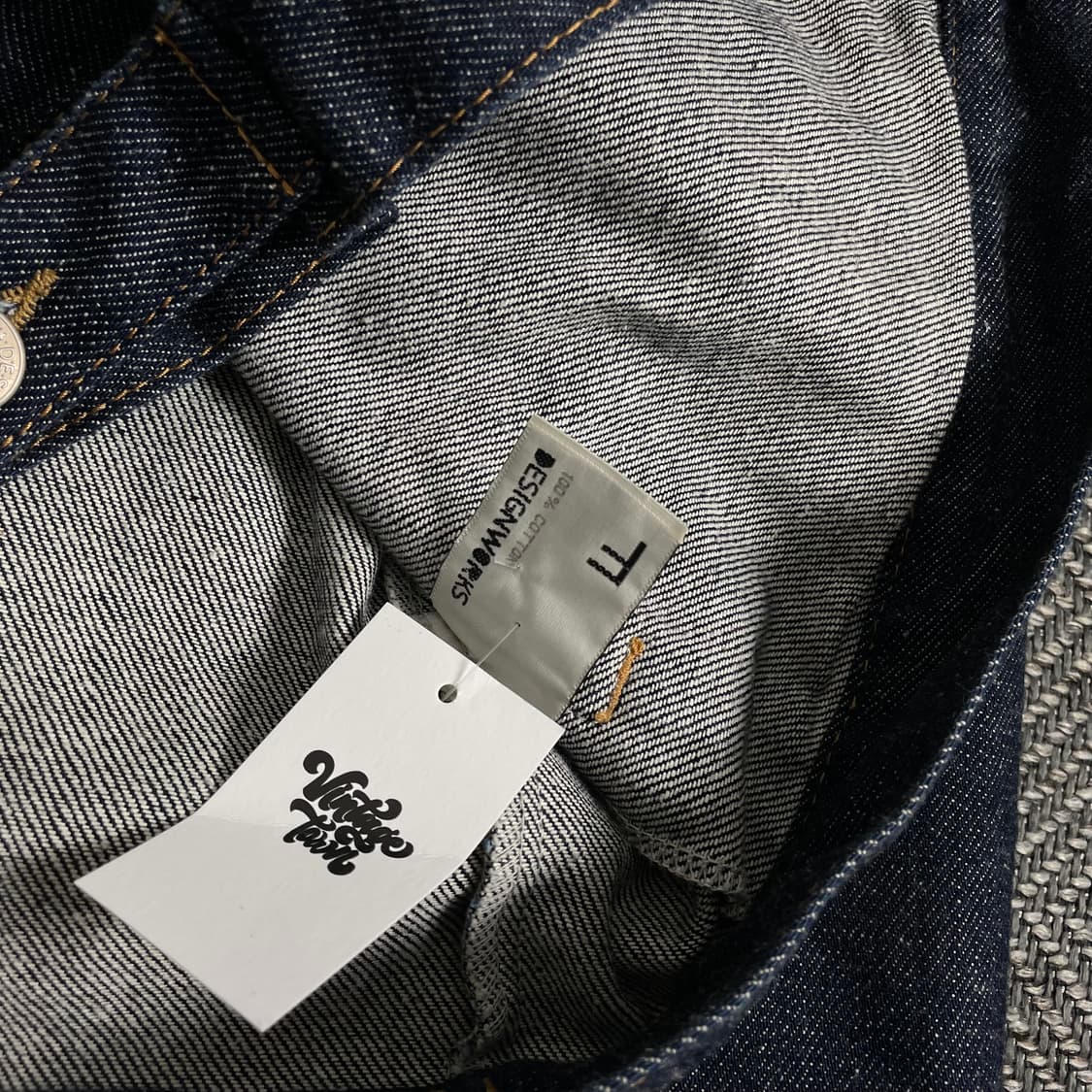 일본 아메카지 빈티지 생지 데님 트러커 자켓o 2958 상품이미지5