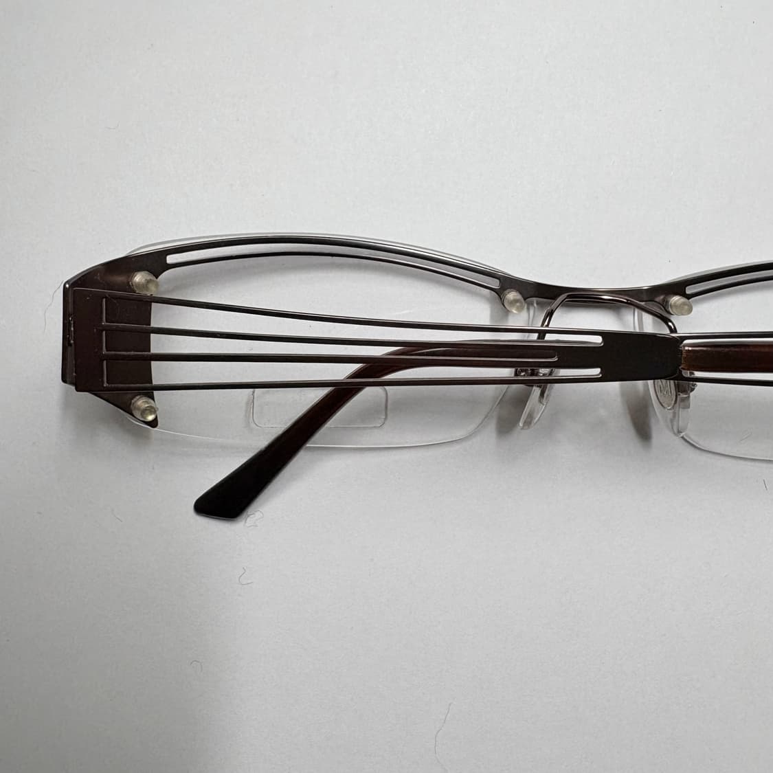 빈티지 긱시크 안경 Y2K(멀티 라인 테크니컬 하프림) 상품이미지5