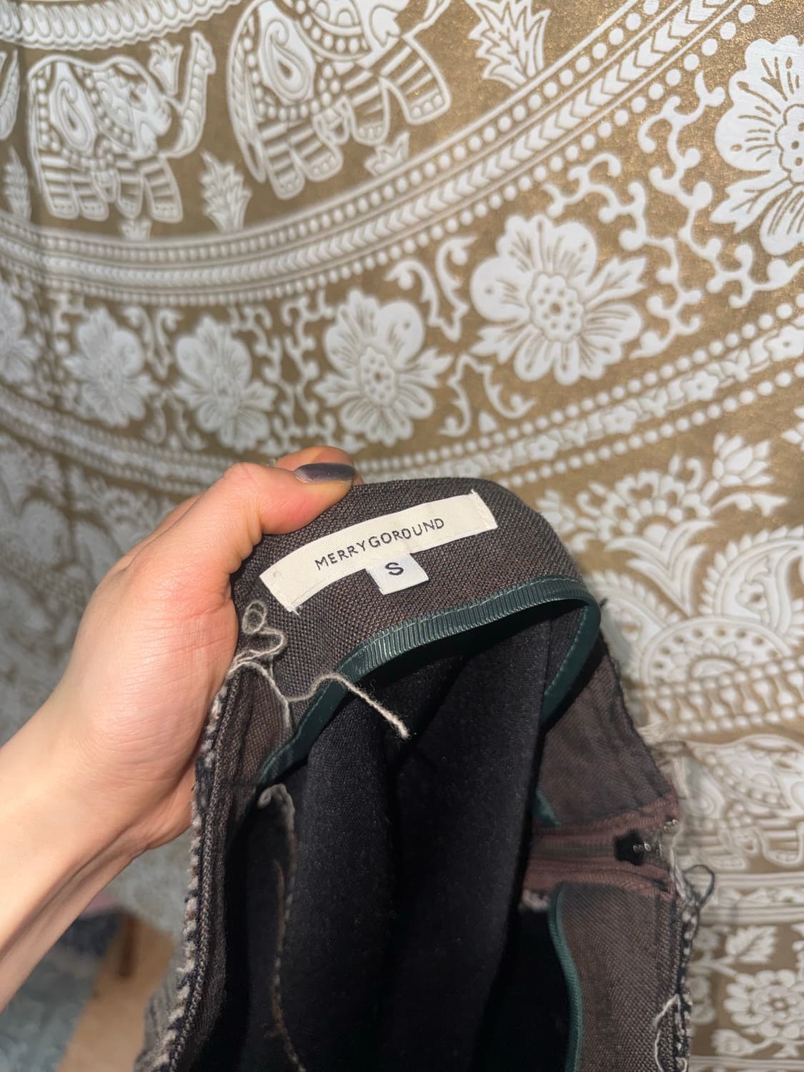 MERRYGOROUND 여성 모직 절개 체크 스커트  상품이미지5