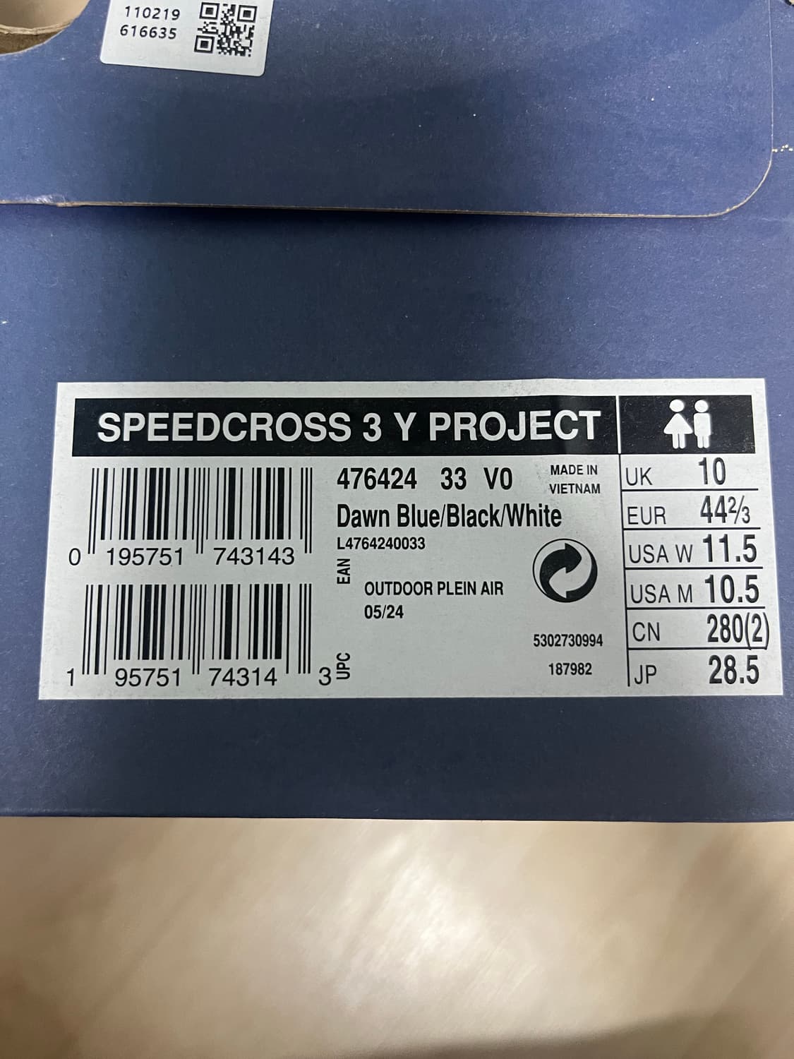 살로몬 x 와이프로젝트 스피드크로스 3 던 블루 블랙 상품이미지3