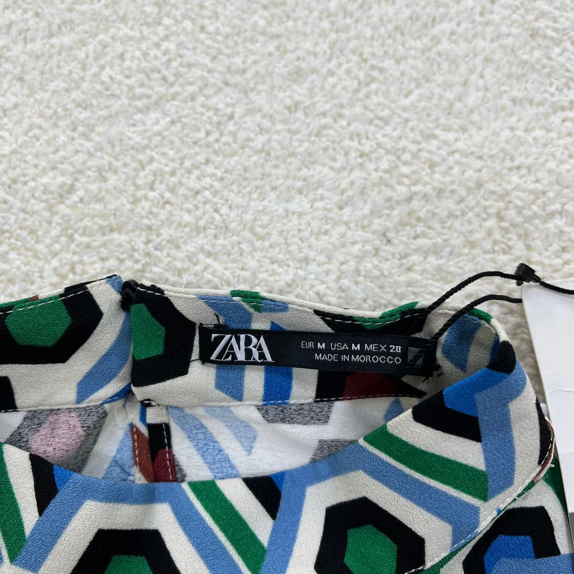 M 새상품 자라 패턴 반팔 원피스 0303M 상품이미지2