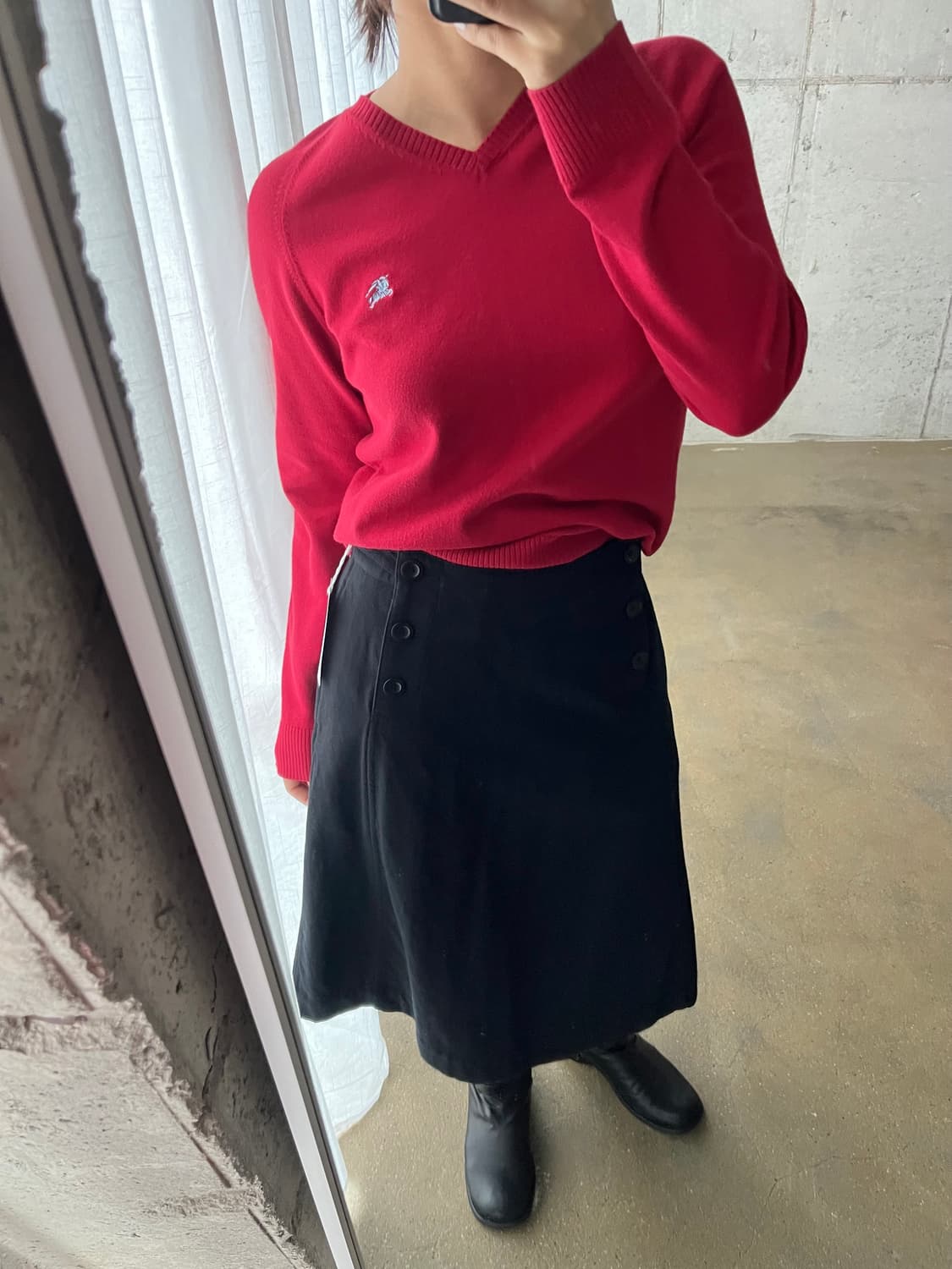 BURBERRY 버버리 블루 로고 롱슬리브 레드 상품이미지3