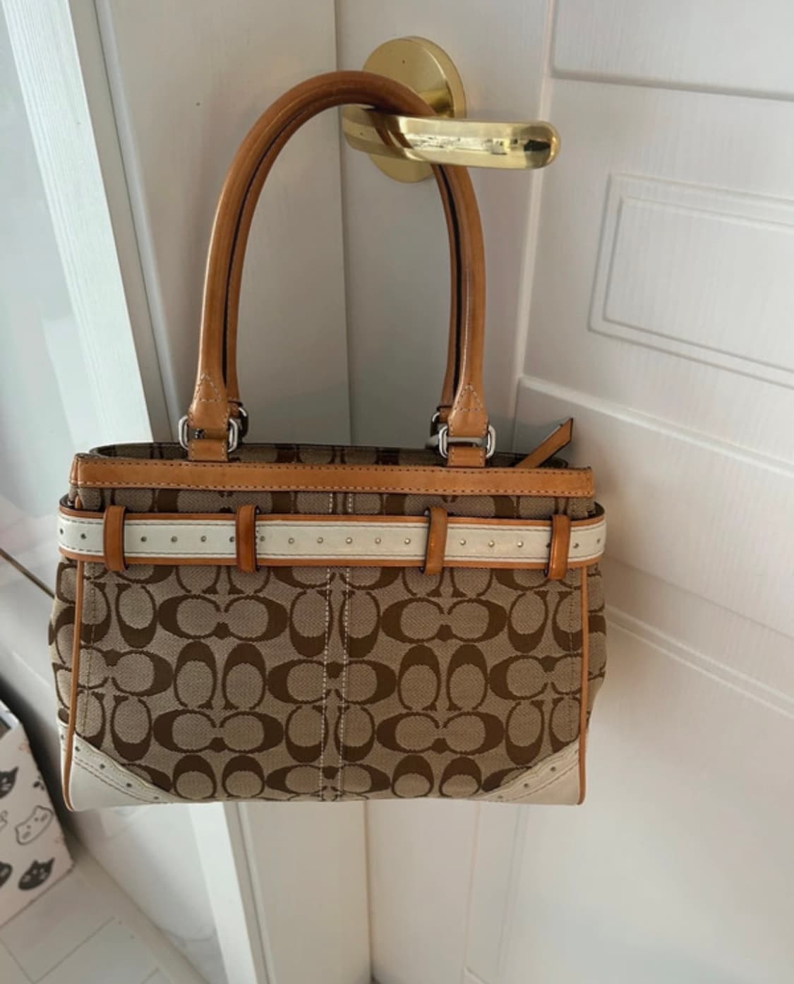코치 시그니처 캔버스 토트백 브라운 상품이미지2