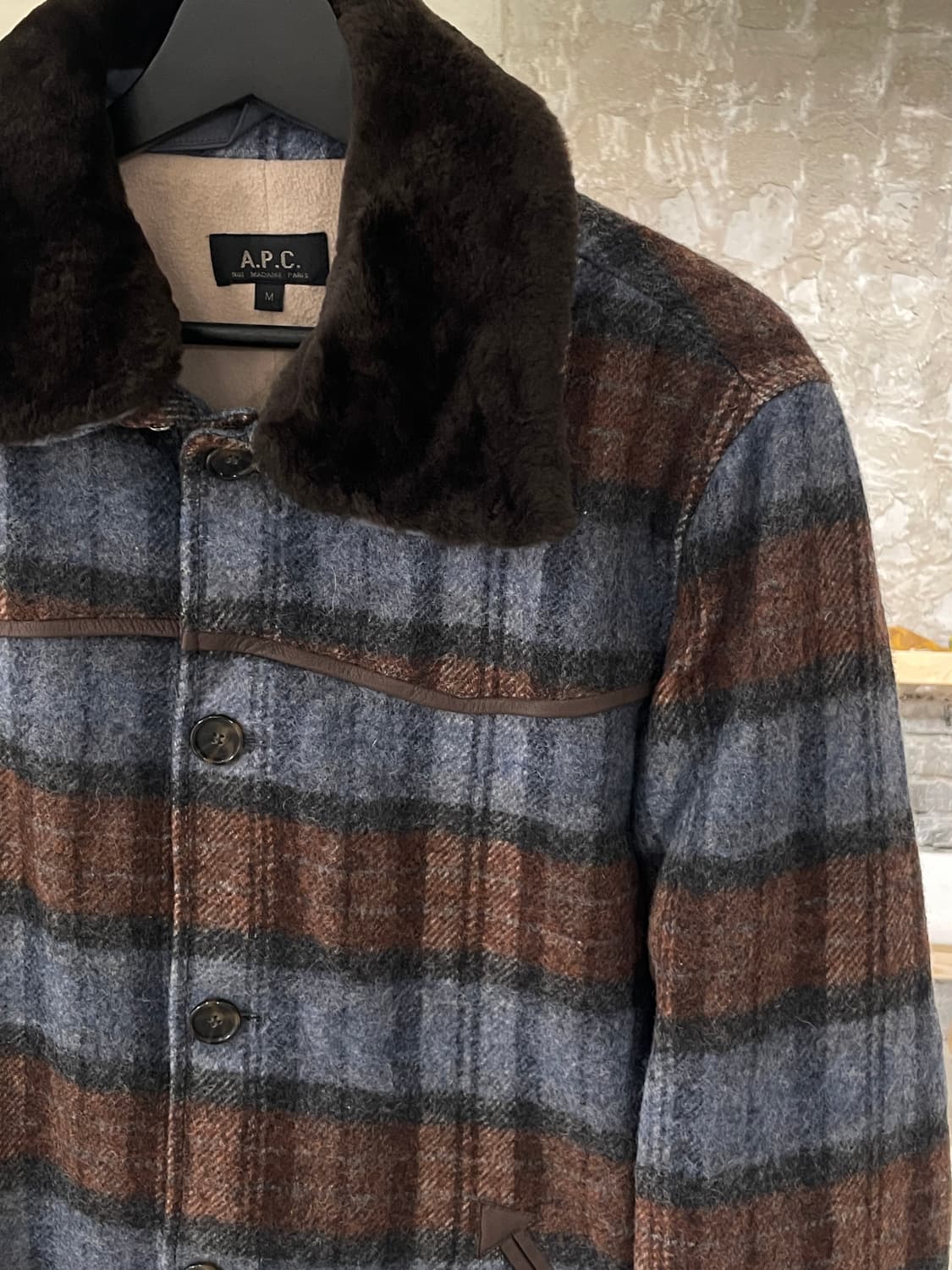 a.p.c. 애로우 포켓 체크 울 자켓 상품이미지3