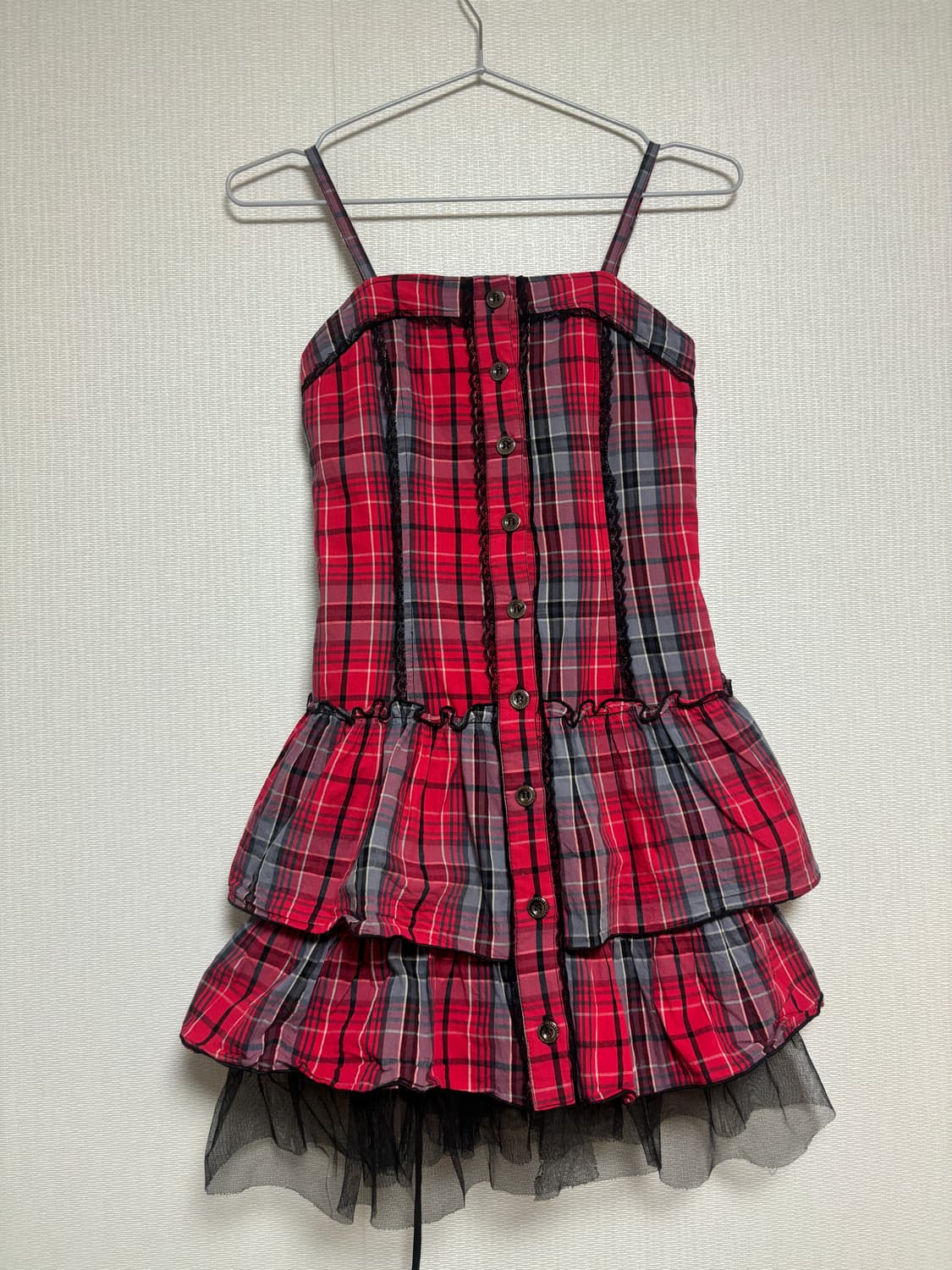 미사미사 캐캐체 펑크 타탄체크 캉캉 원피스 상품이미지5