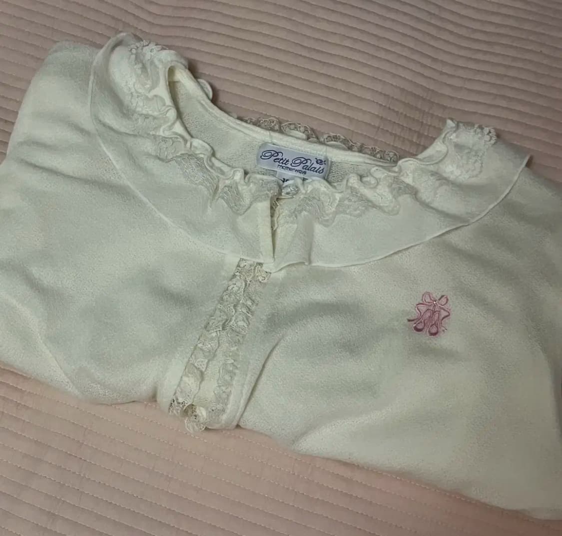 발레슈즈 화이트 빈티지 가디건 상품이미지2