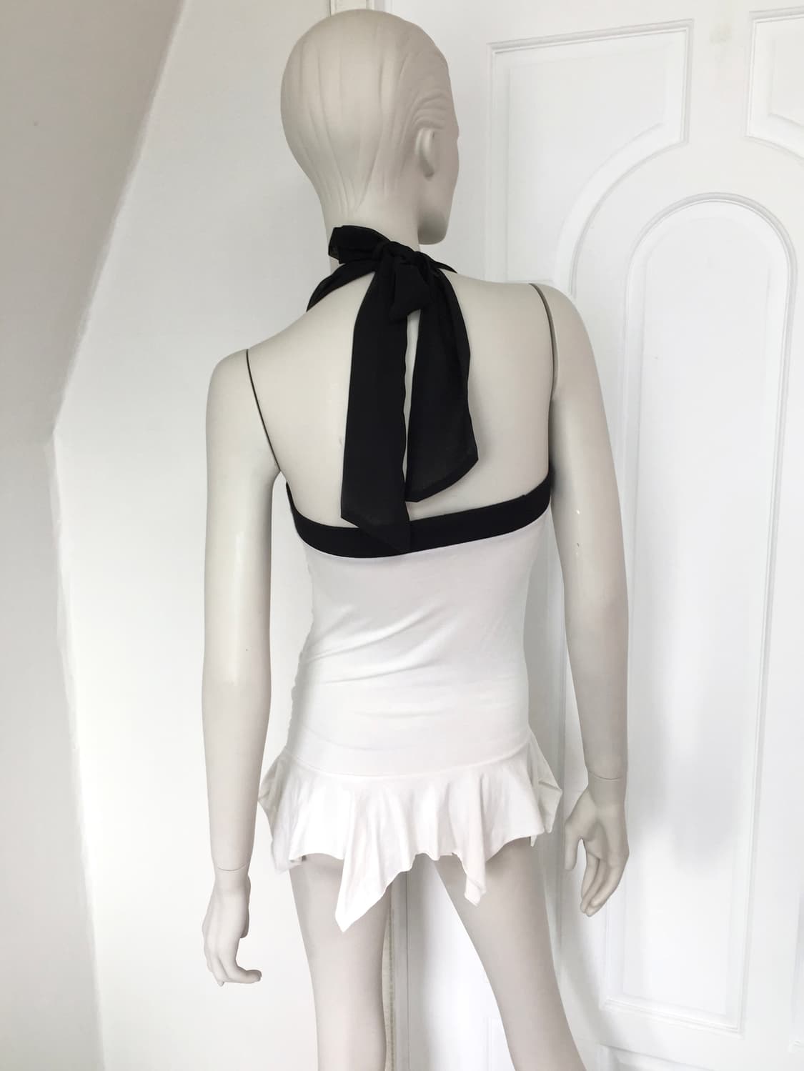 Vintage Print halter Ruffle Hem Top 상품이미지6