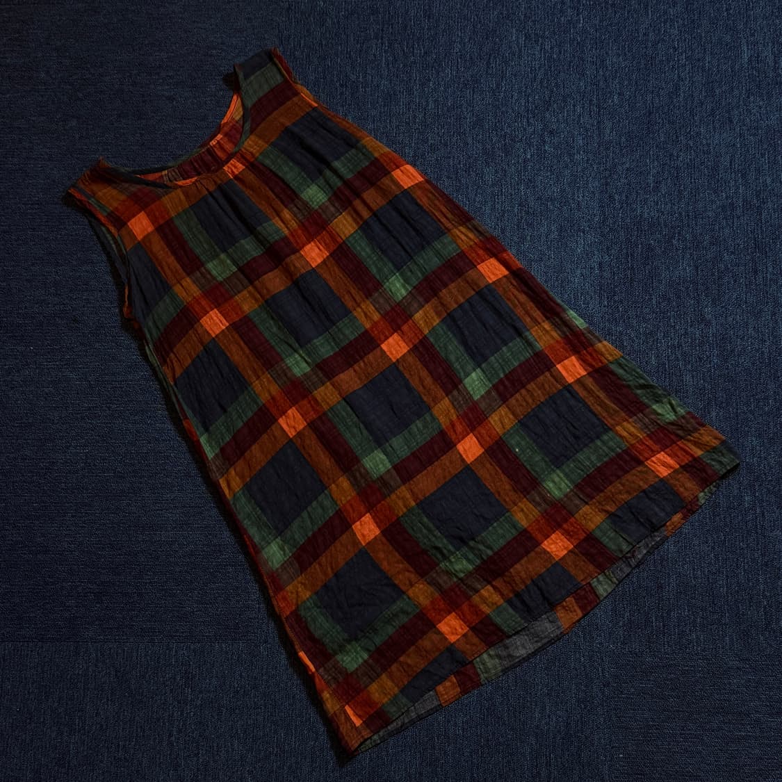 모리걸 체크 패턴 민소매 원피스 상품이미지1