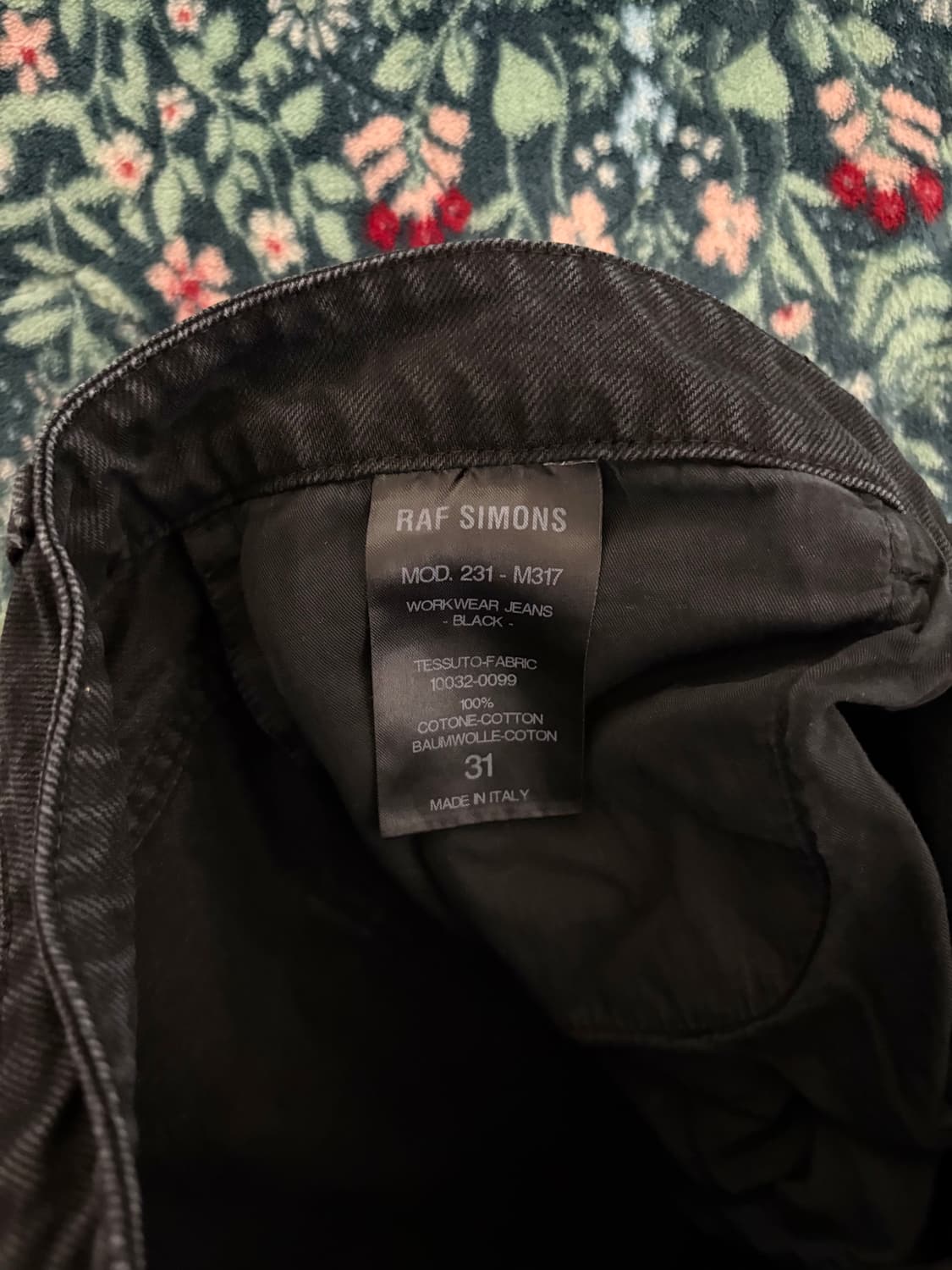 라프시몬스 블랙 와이드 데님 진 상품이미지5