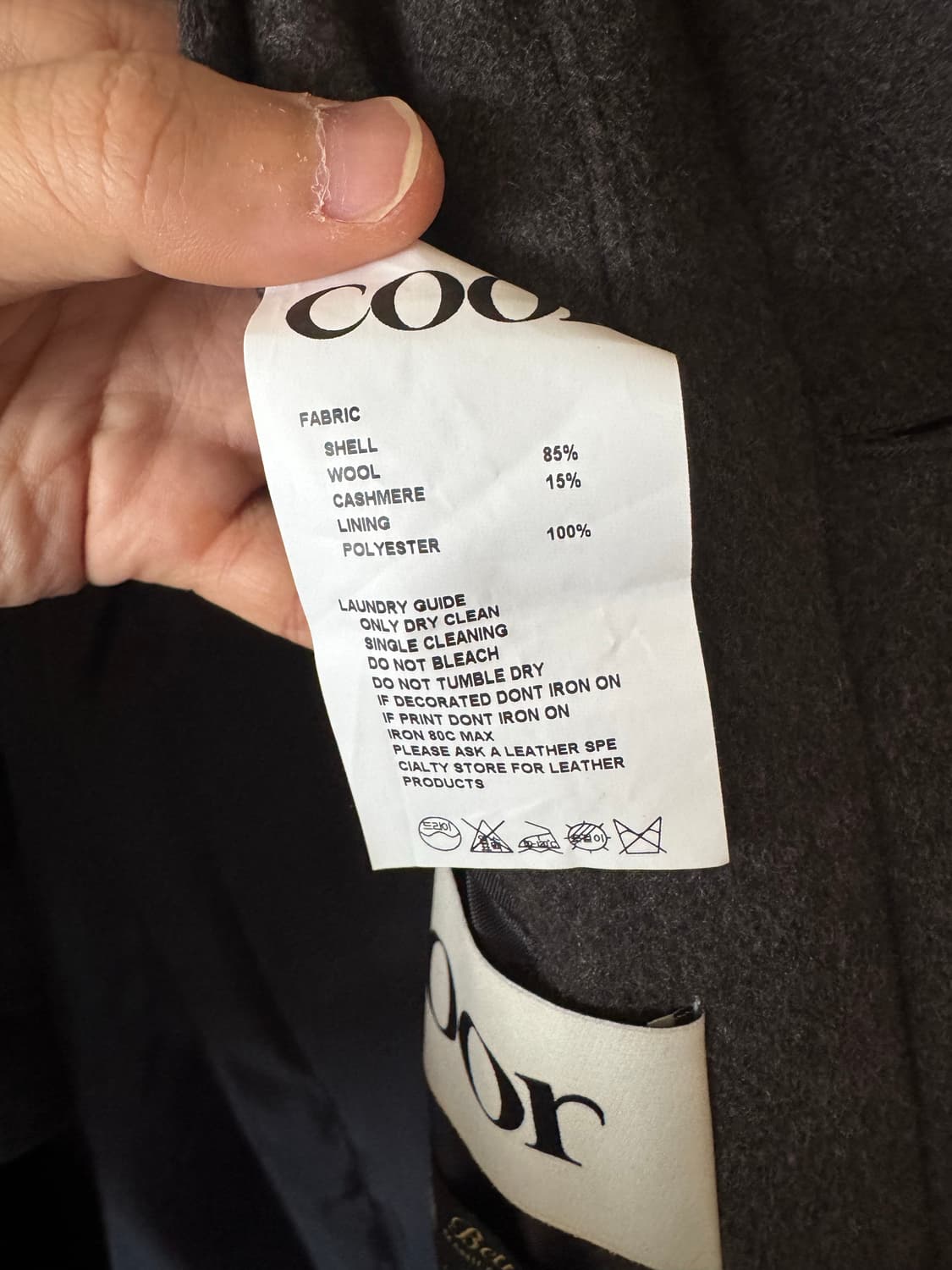 24fw 쿠어 캐시미어 블랜드 발마칸 코트 신더그레이 L 상품이미지3