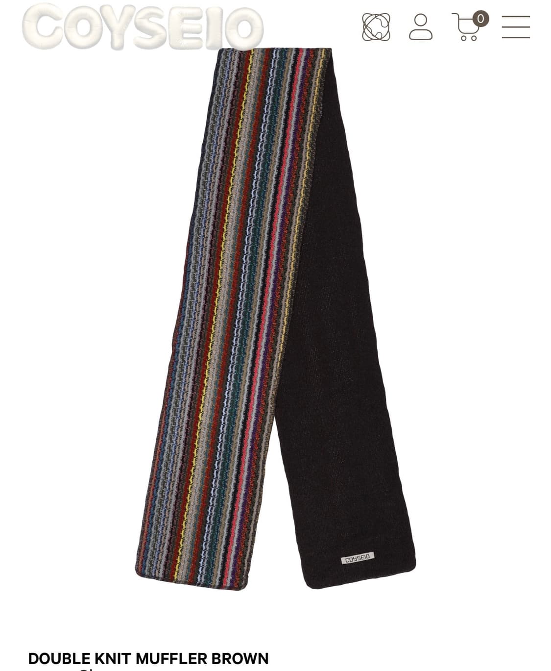 코이세이오 더블 니트 머플러 브라운 상품이미지1
