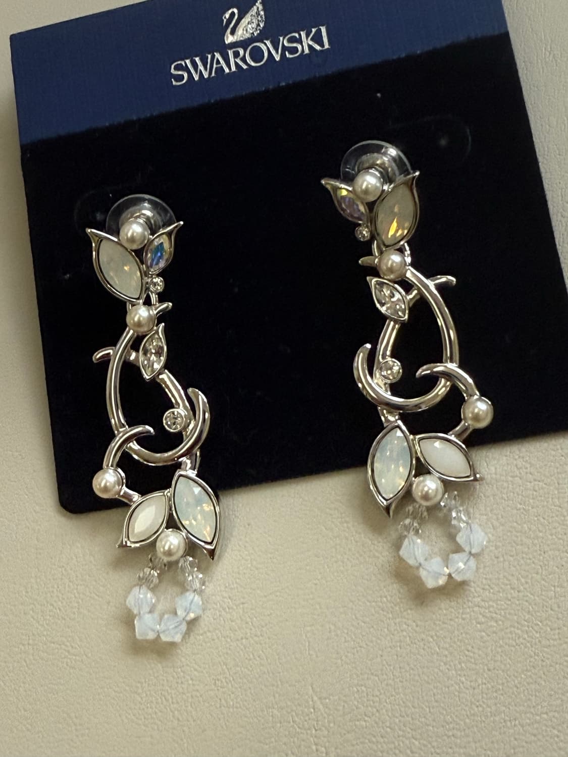 1회착용) 스와로브스키 에버래스팅 귀걸이 진주 실버 은 금 골드 다이아  상품이미지6