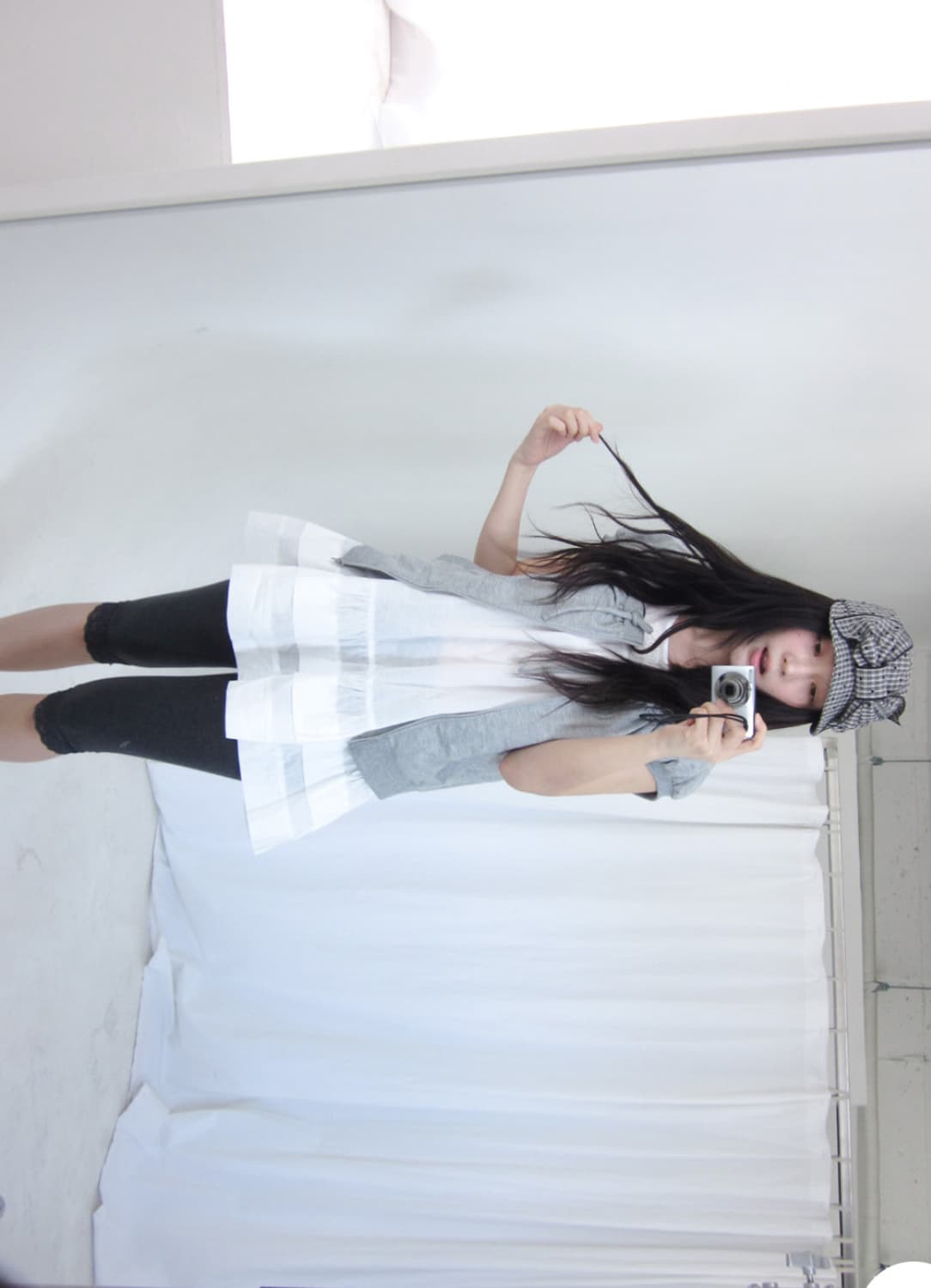 코디세트) 히피디피 나시 블라우스+반팔 집업 세트 아오이유우 상품이미지4